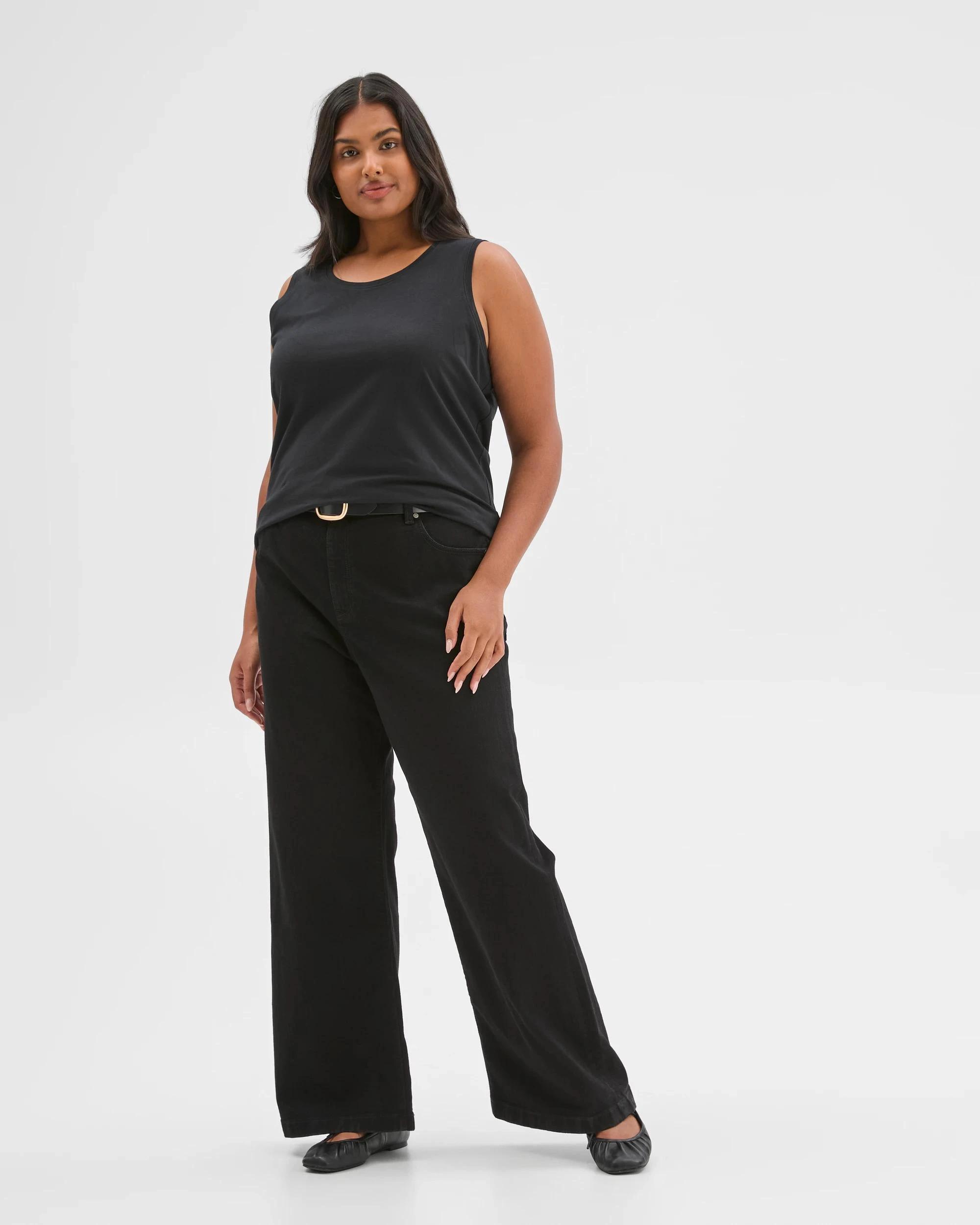 6 Target Curve Plus Size Australian Cotton Blend Sleeveless Tank BLACK, 6 of 10