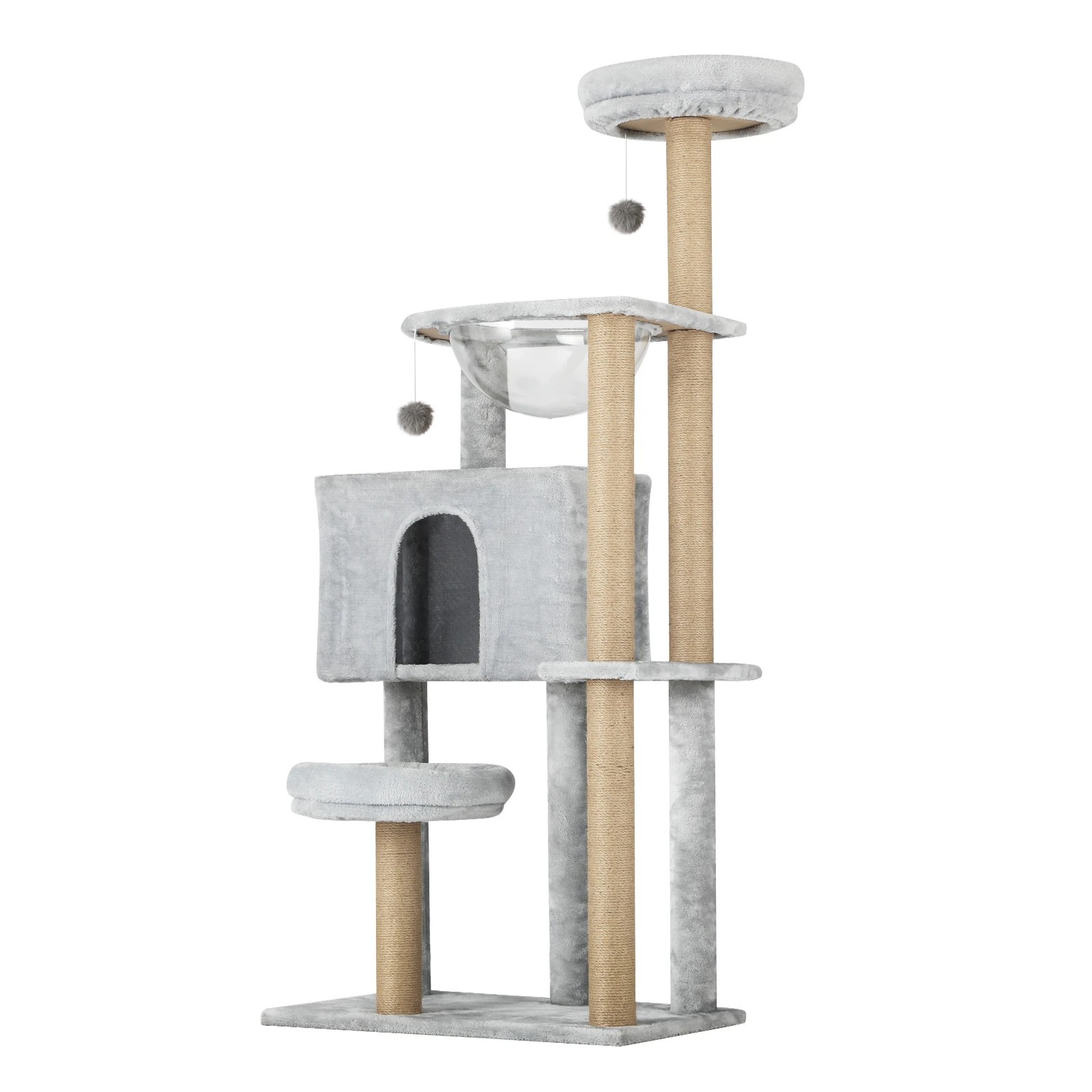1 Alopet Cat Tree Tower Scratching Post Scratcher Cats Condo House Bed Wood 140cm
 - Grey, 1 of 8