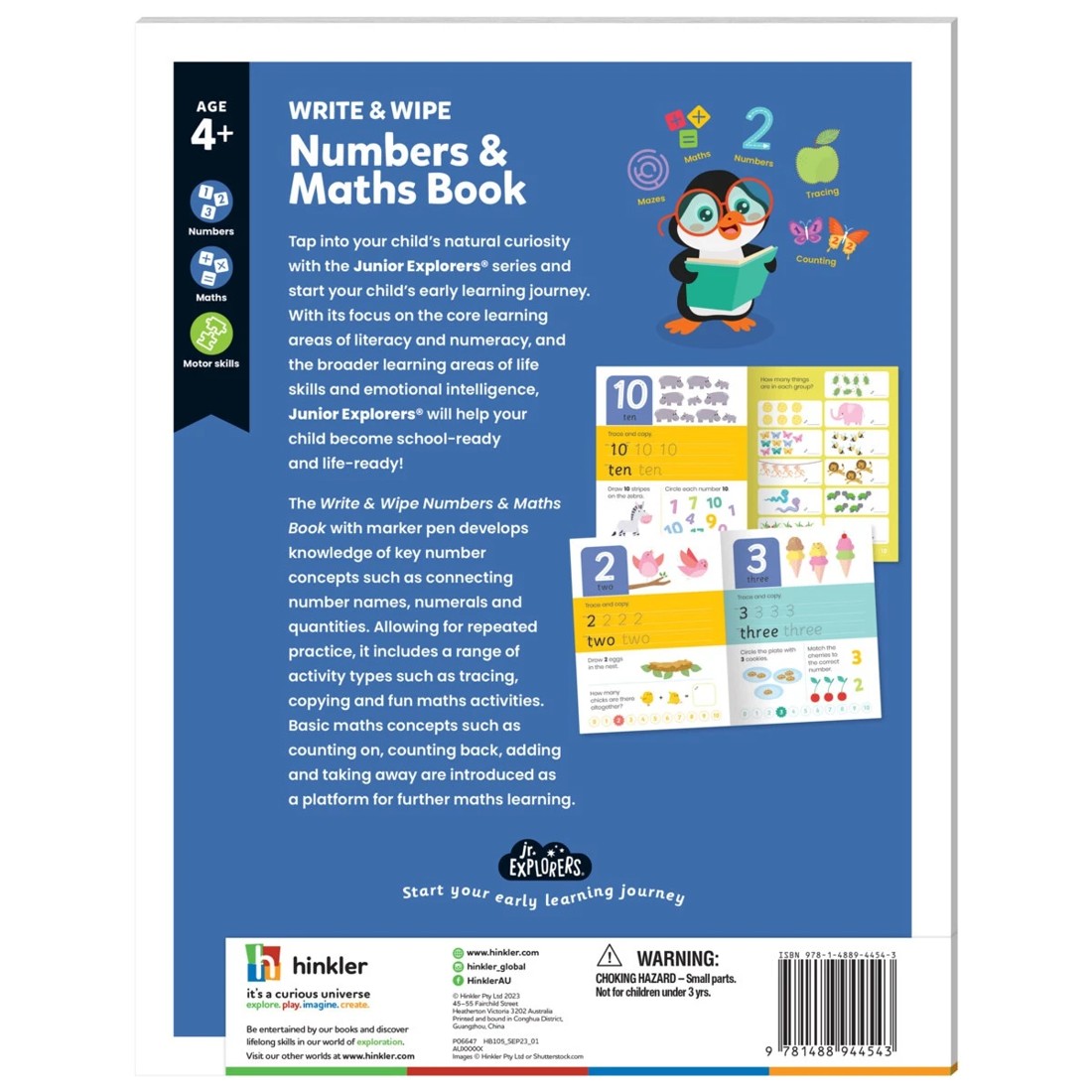 6 Junior Explorers: Write and Wipe Numbers and Maths Book, 6 of 6