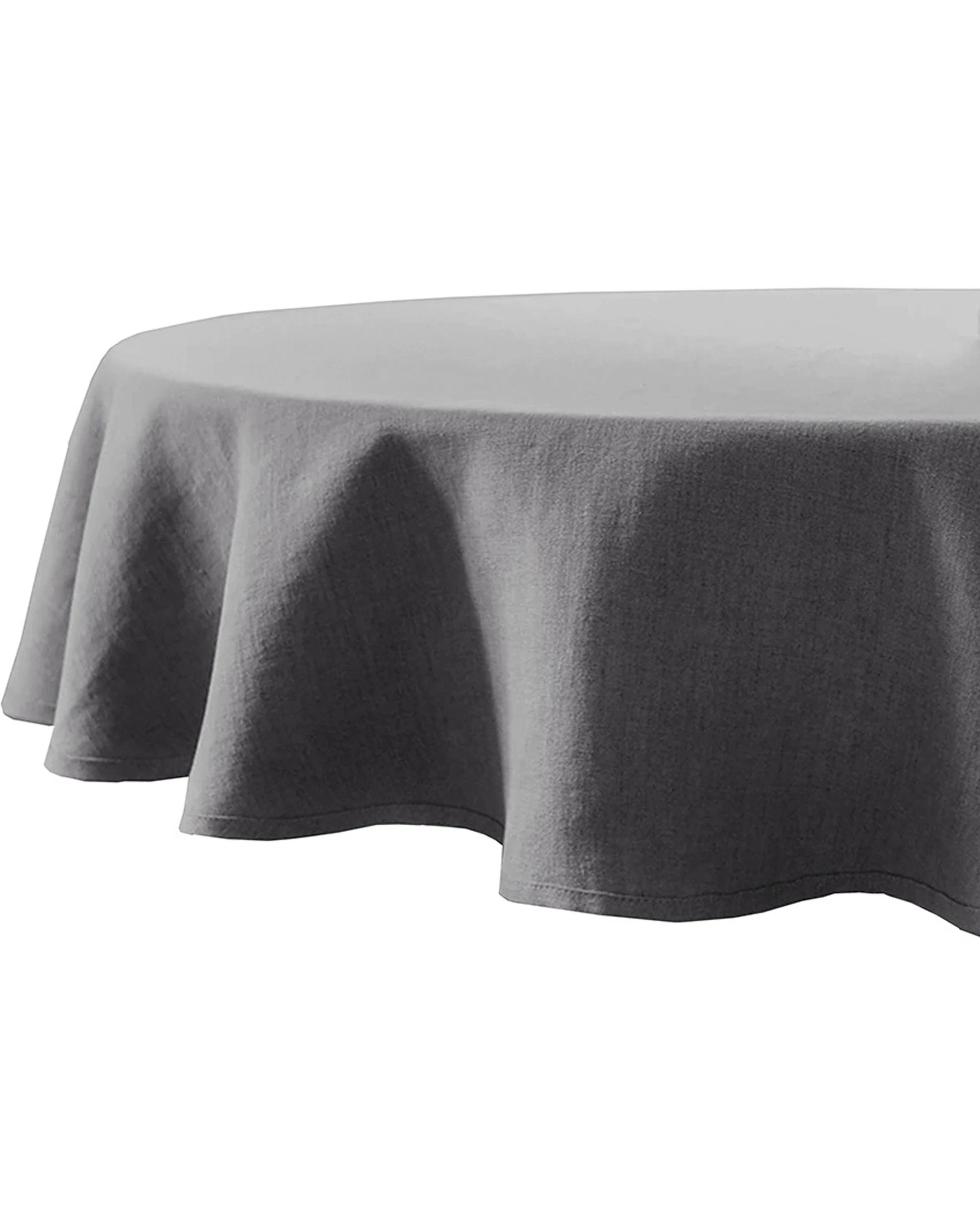 1 Bambury French Linen Tablecloth Round 228cm - Charcoal, 1 of 4