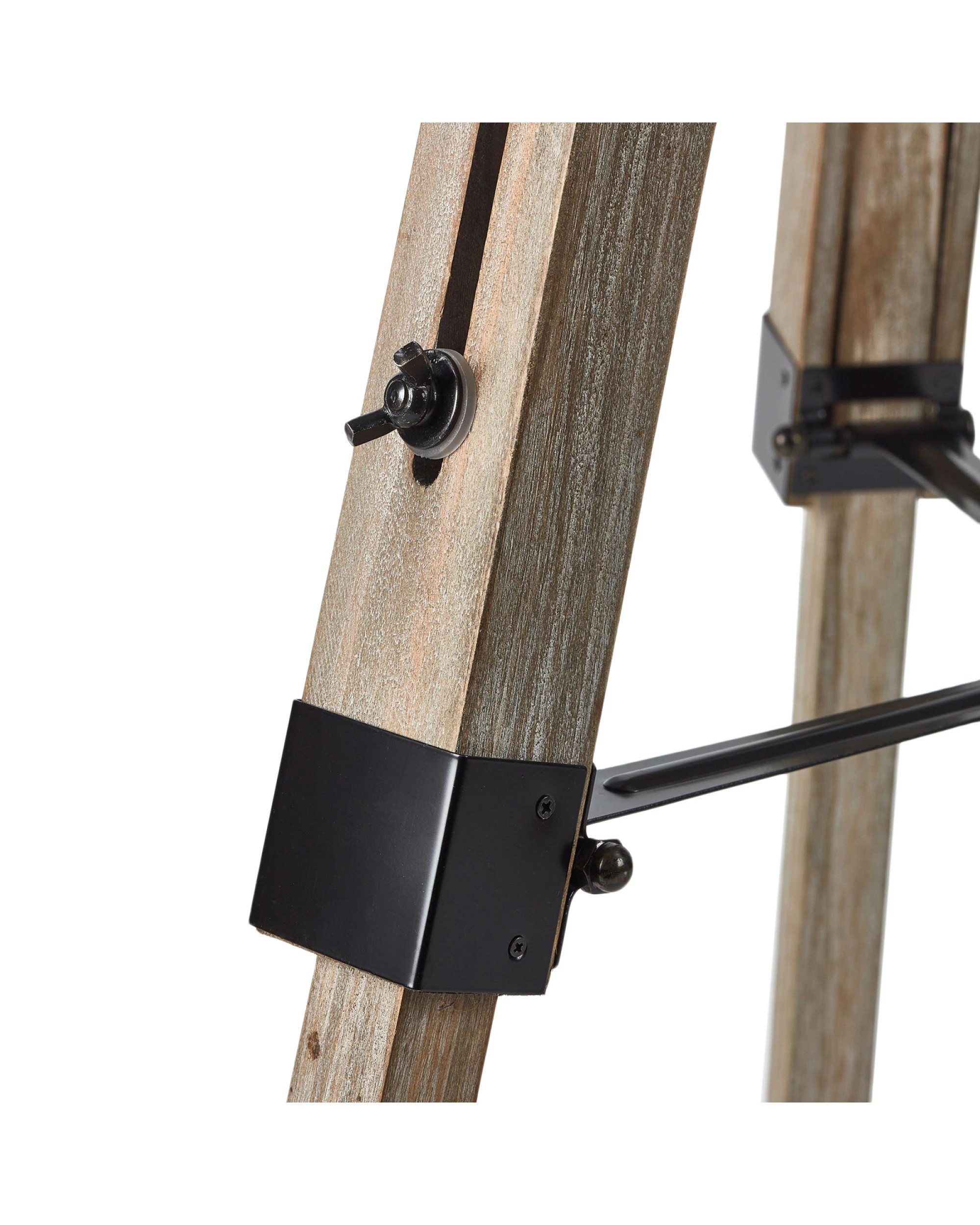 3 BR Home Tripod Floor Lamp with Linen Shade and Wooden Base, 3 of 10