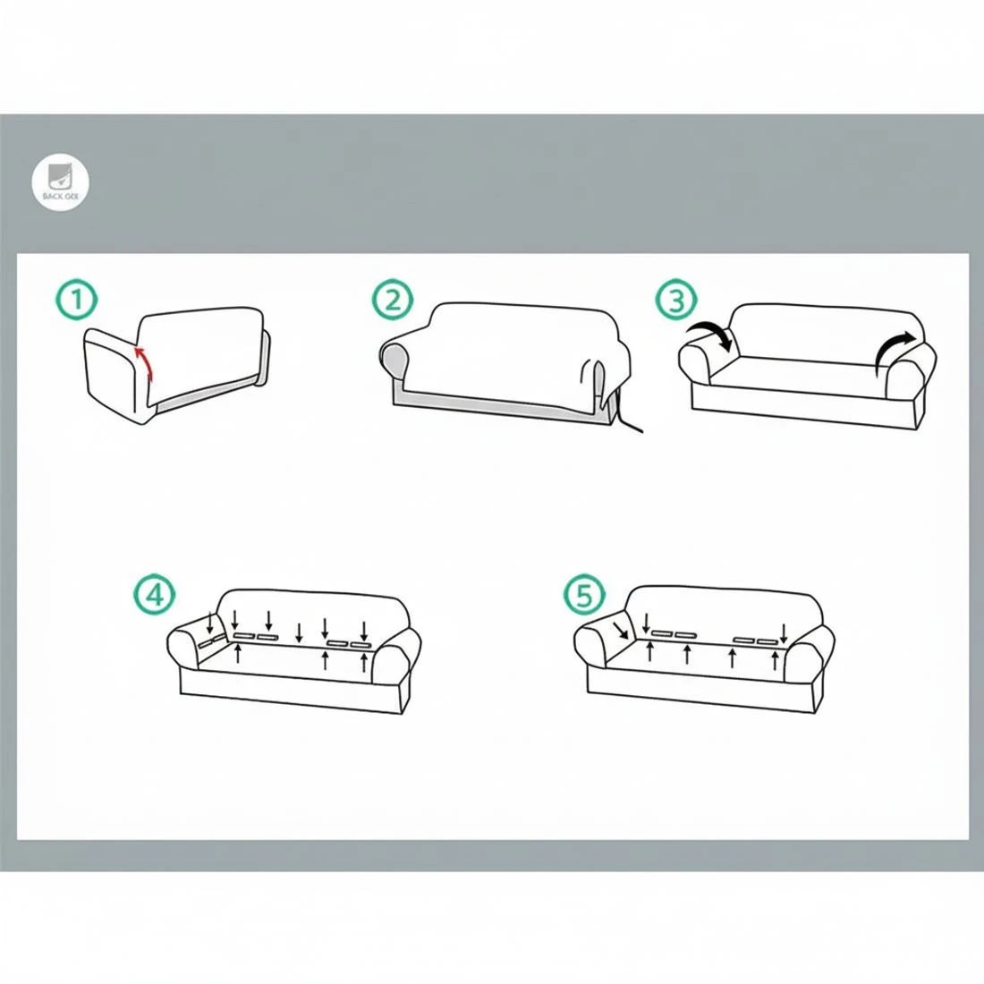 6 Artiss Sofa Cover Couch Covers 3 Seater - Grey, 6 of 6