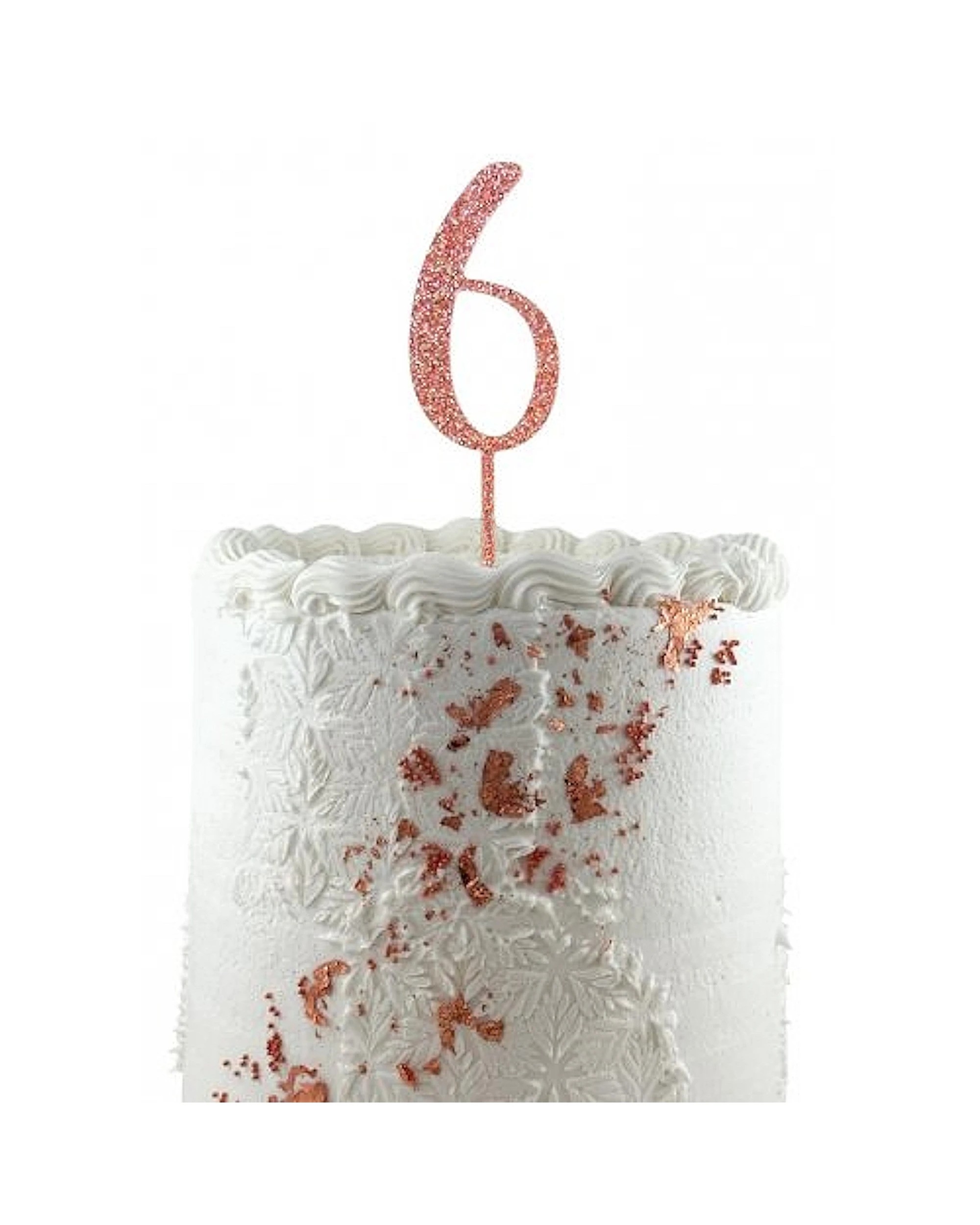 1 Alpen Glitter Rose Acrylic Number 6 Cake Topper - Gold, 1 of 1
