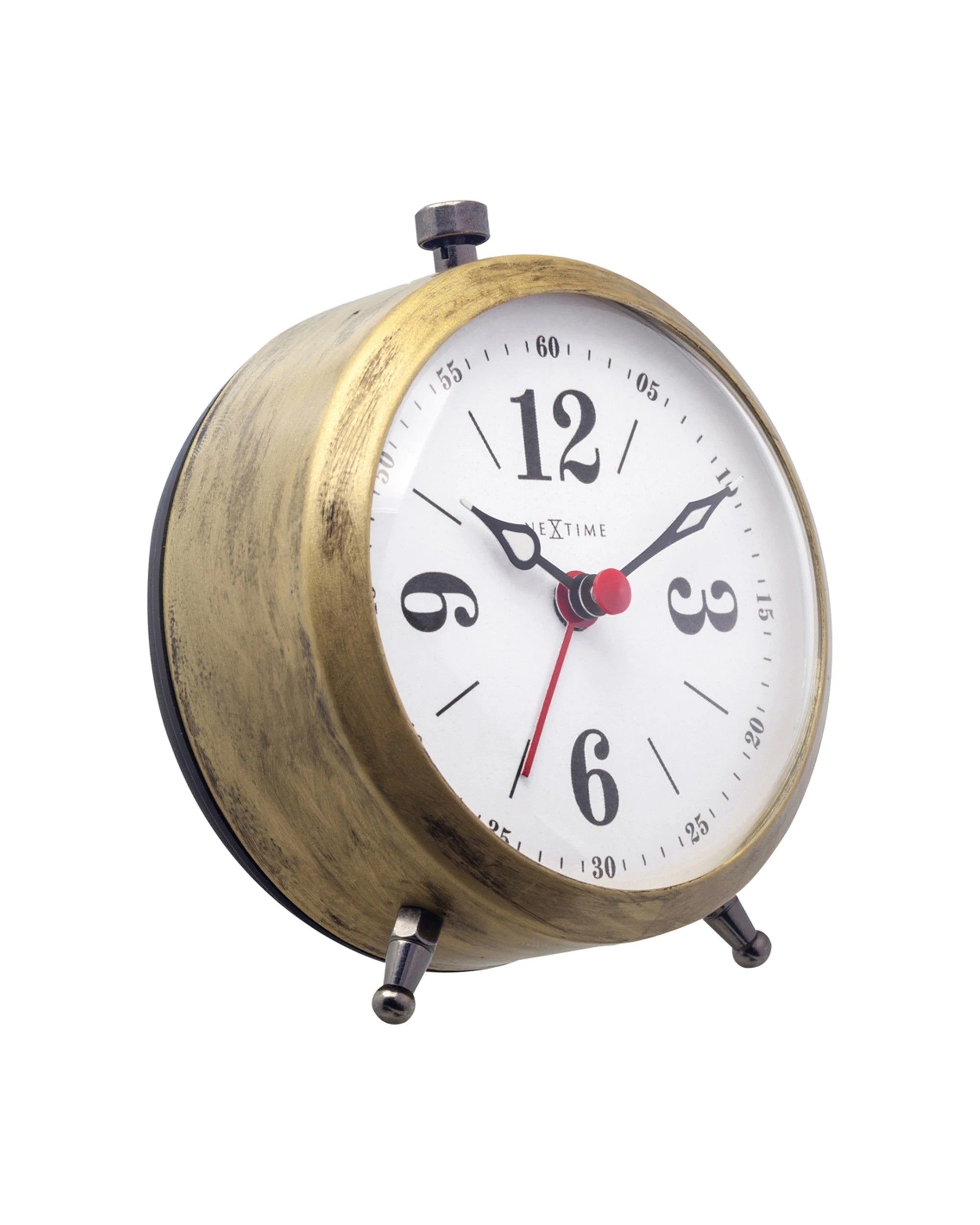 2 NEXTIME Harvey Alarm Clock Metal Case Dome Glass Luminous Hands Silent - Gold, 2 of 8