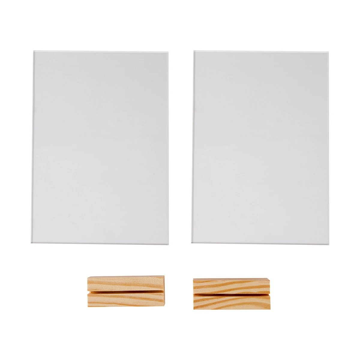 2 2 Pack A5 Acrylic Signs with Wooden Bases, 2 of 6