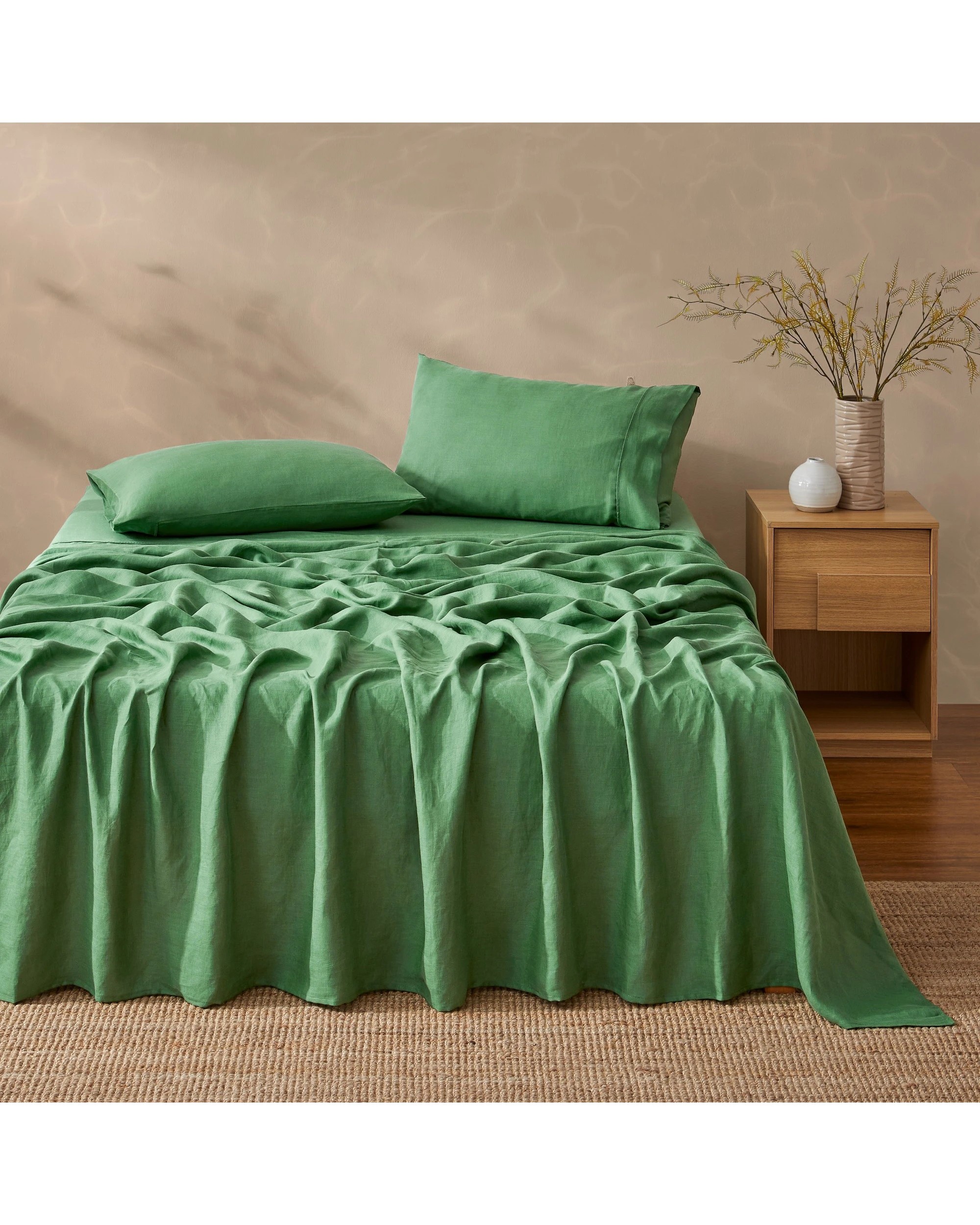 1 Natural Home Vintage Washed 100% Hemp Sheet Set - Super King Bed - Eden, 1 of 8