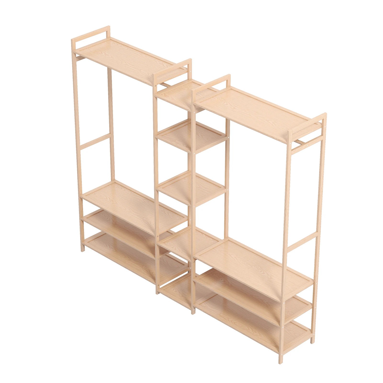 7 Milano Décor Multifunctional Bamboo Clothes Rack Storage Stand Organiser - Brown, 7 of 10
