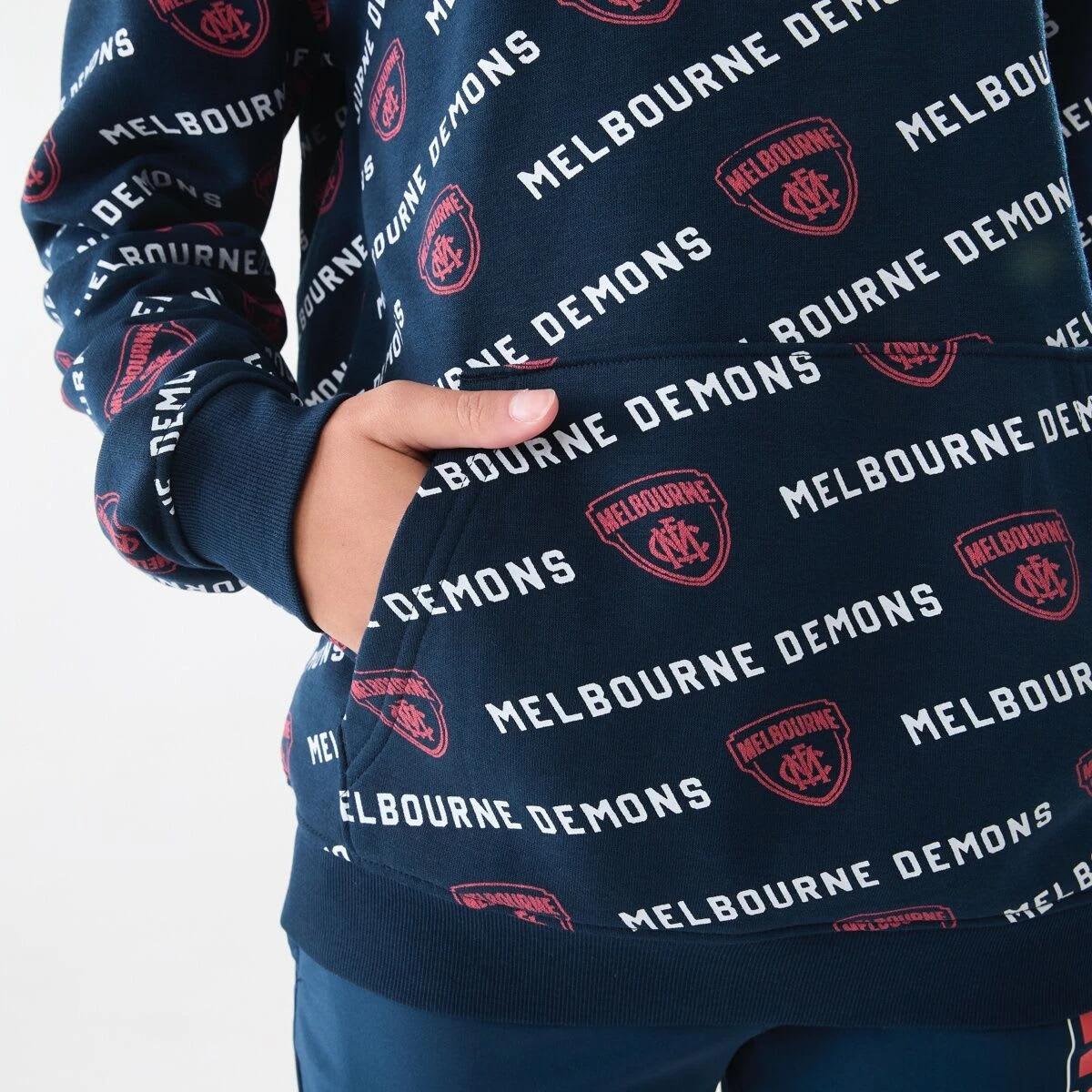 6 Official AFL Kids All Over Print Hoodie Melbourne, 6 of 8