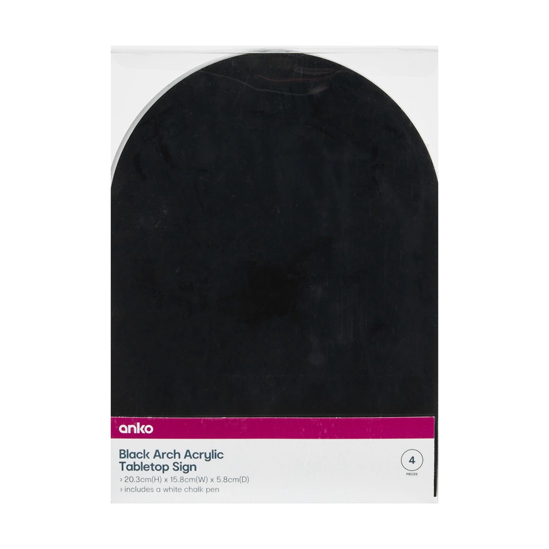 9 4 Piece Black Arch Acrylic Tabletop Sign, 9 of 9