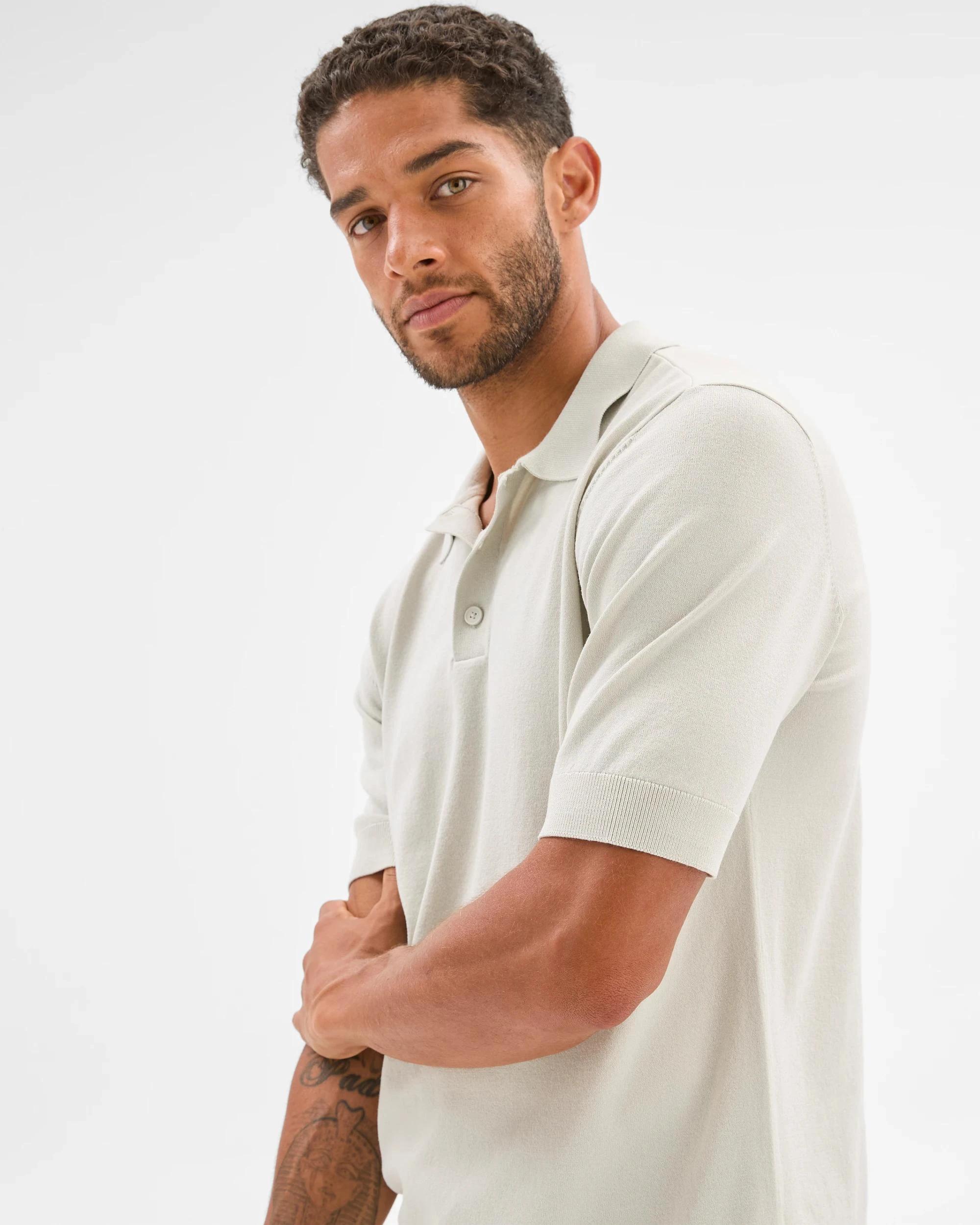 4 Preview Knit Polo Top ECRU, 4 of 6