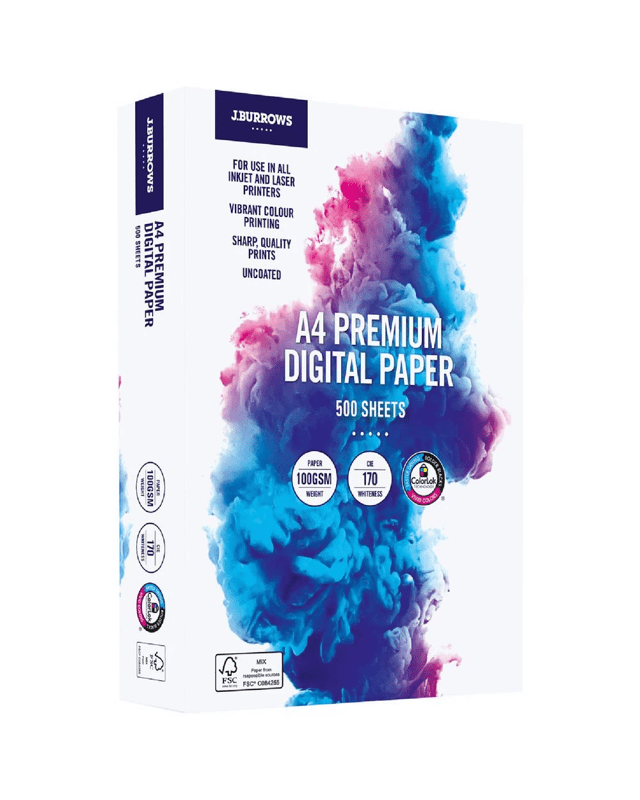J.Burrows Premium 100gsm A4 Digital Copy Paper 500 Sh