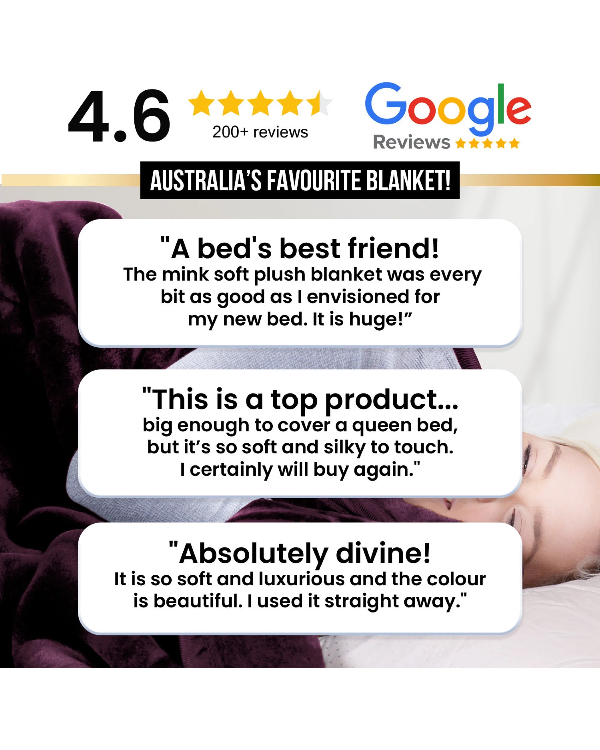 7 Laura Hill 600-gsm Mink Blanket Double-sided Soft Plush Bed Faux Throw Rug Wine Pink
 - Queen Bed, 7 of 9