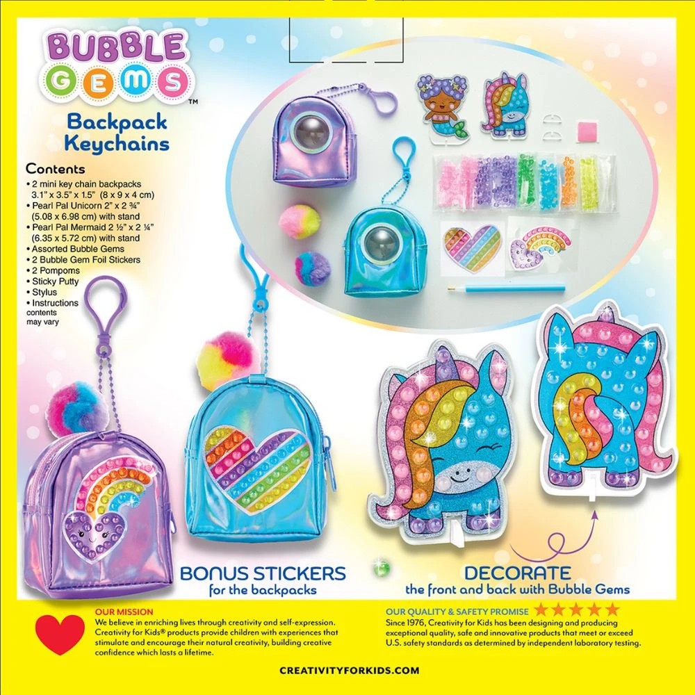 3 Creativity for Kids Backpack Keychain Bubble Gems, 3 of 10