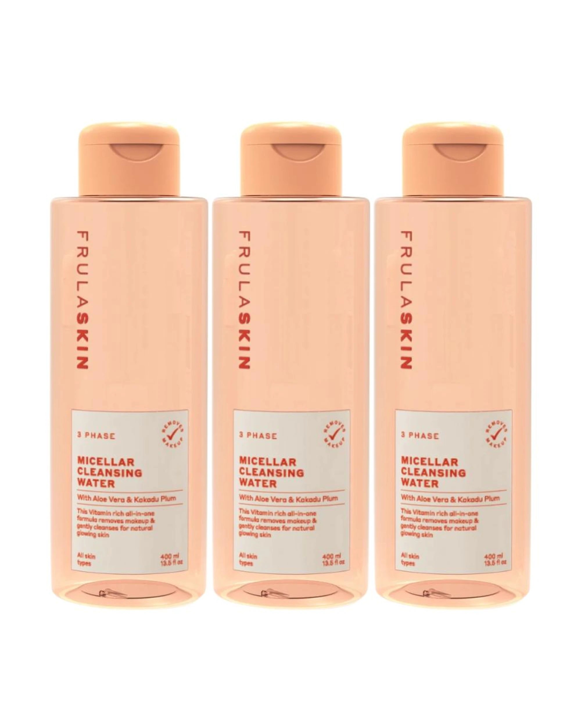 1 3 x Frula Skin 3 Phase Micellar Cleansing Water with Aloe Vera & Kakadu Plum 400mL, 1 of 6