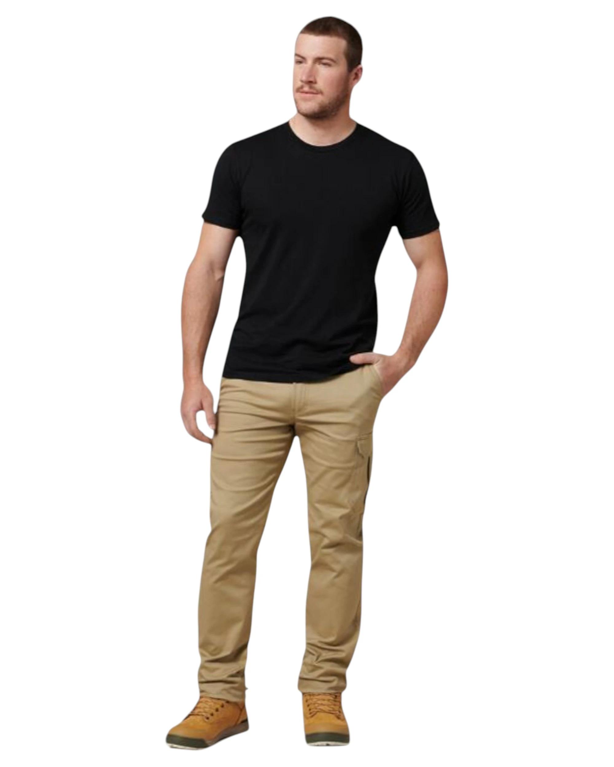 3 Hard Yakka Mens Core Basic Stretch Cargo Pant Workwear Khaki KHAKI, 3 of 6