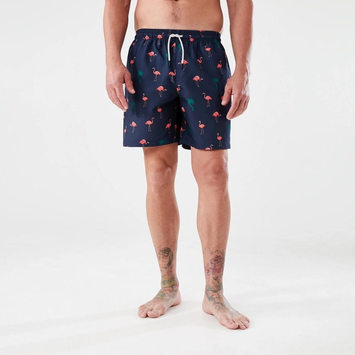 6 Regular Print Boardshorts FLAMINGO AND PALM SPELL NAVY, 6 of 6