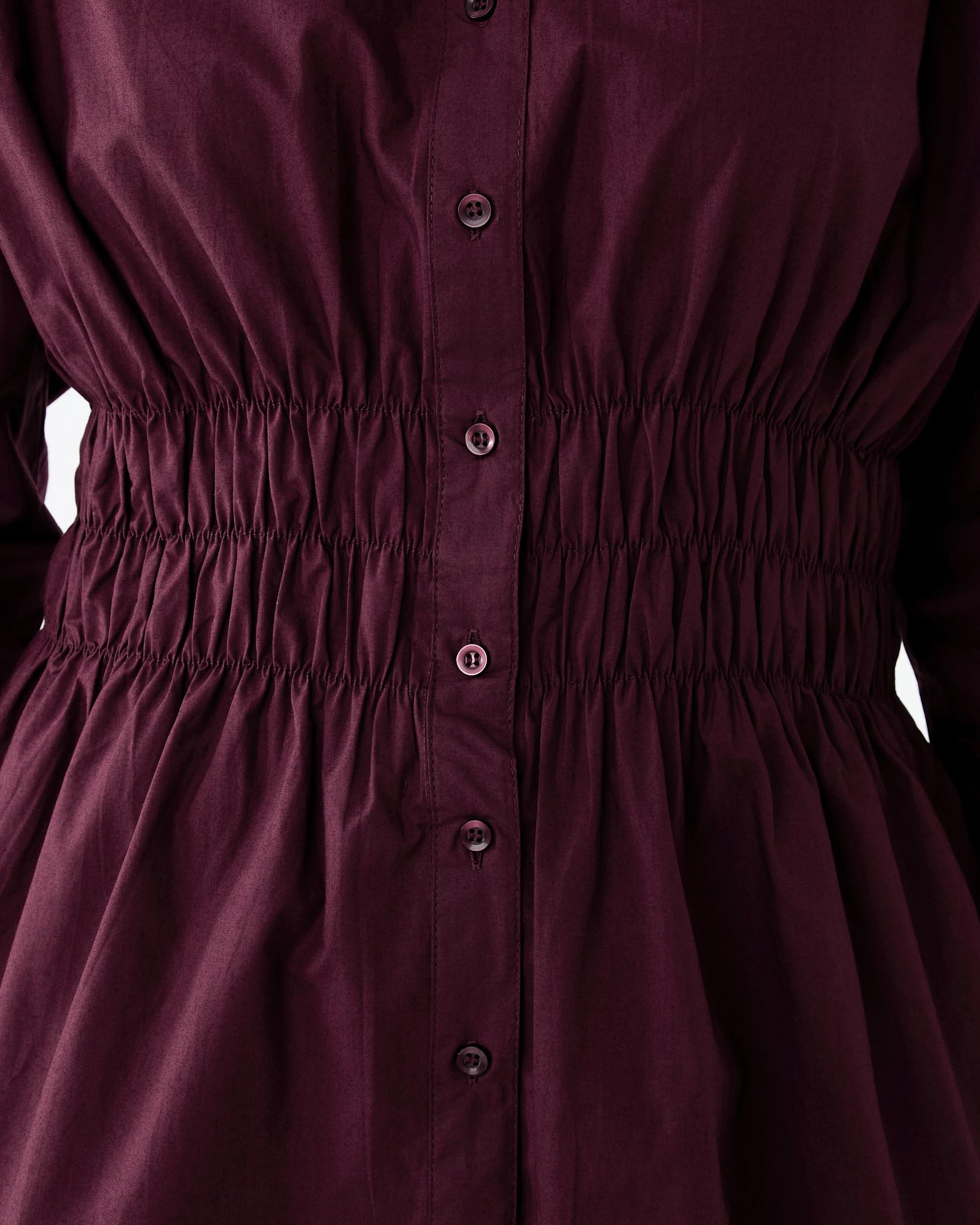 6 Long Sleeve Shirred Waist Shirt Red Royale, 6 of 8