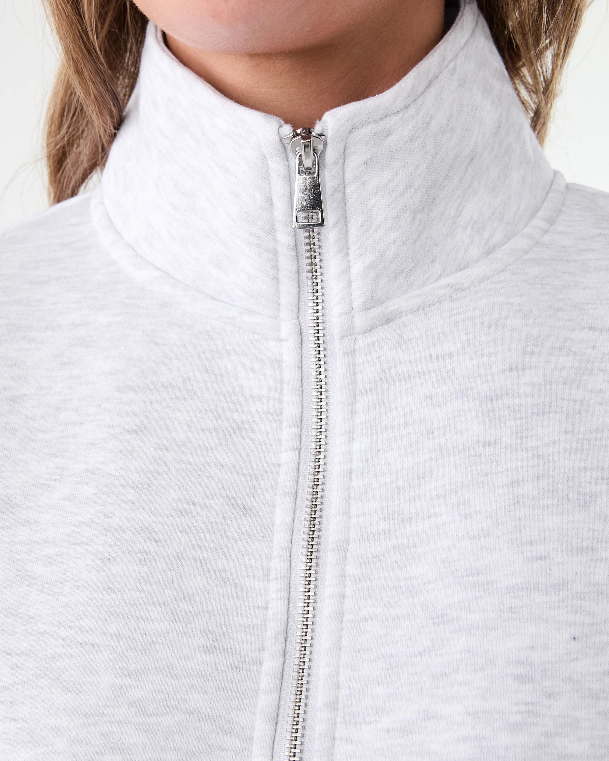 5 Quarter Zip Seam Front Sweatshirt Wht Marle, 5 of 6