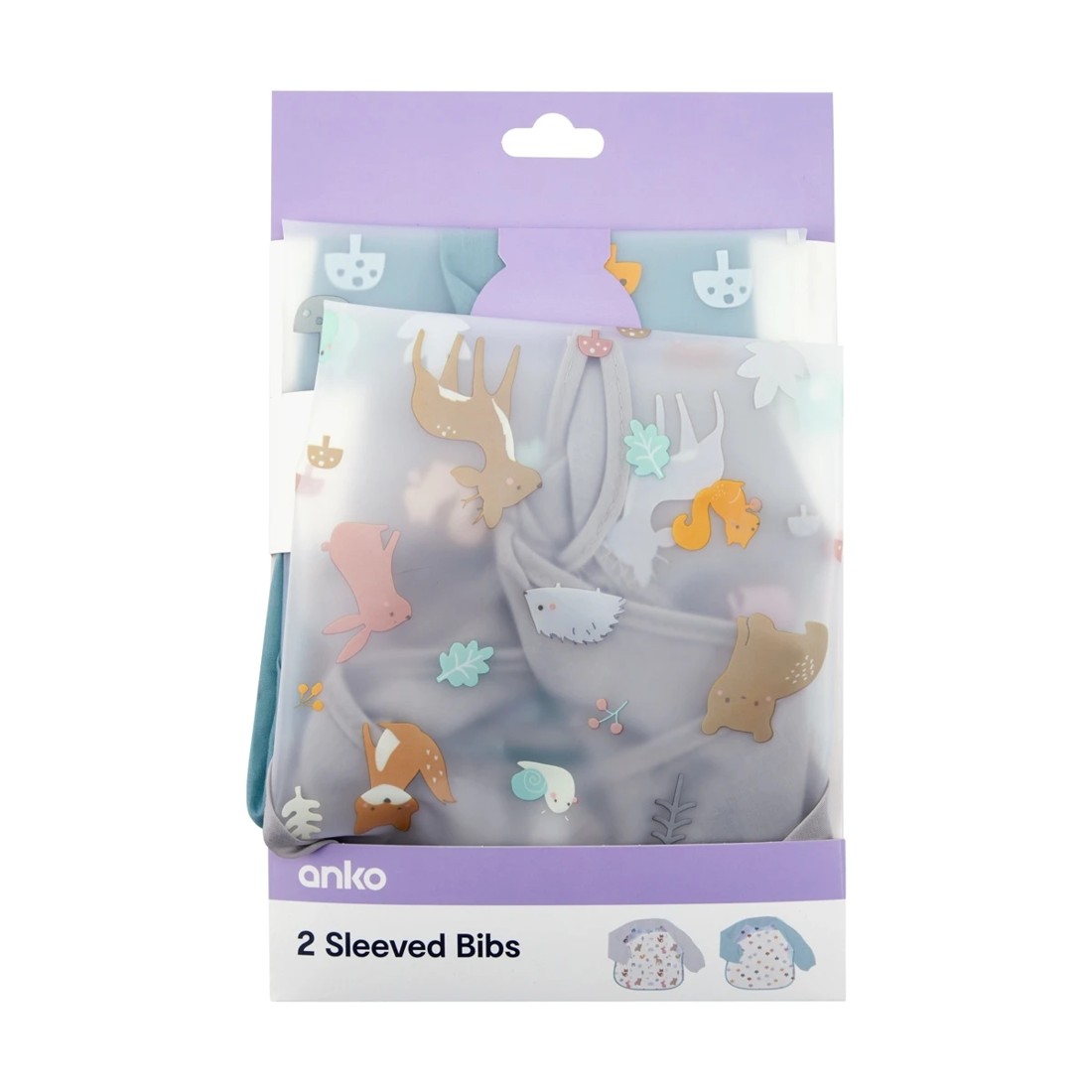 6 2 Pack Sleeved Bibs - Animals, 6 of 6