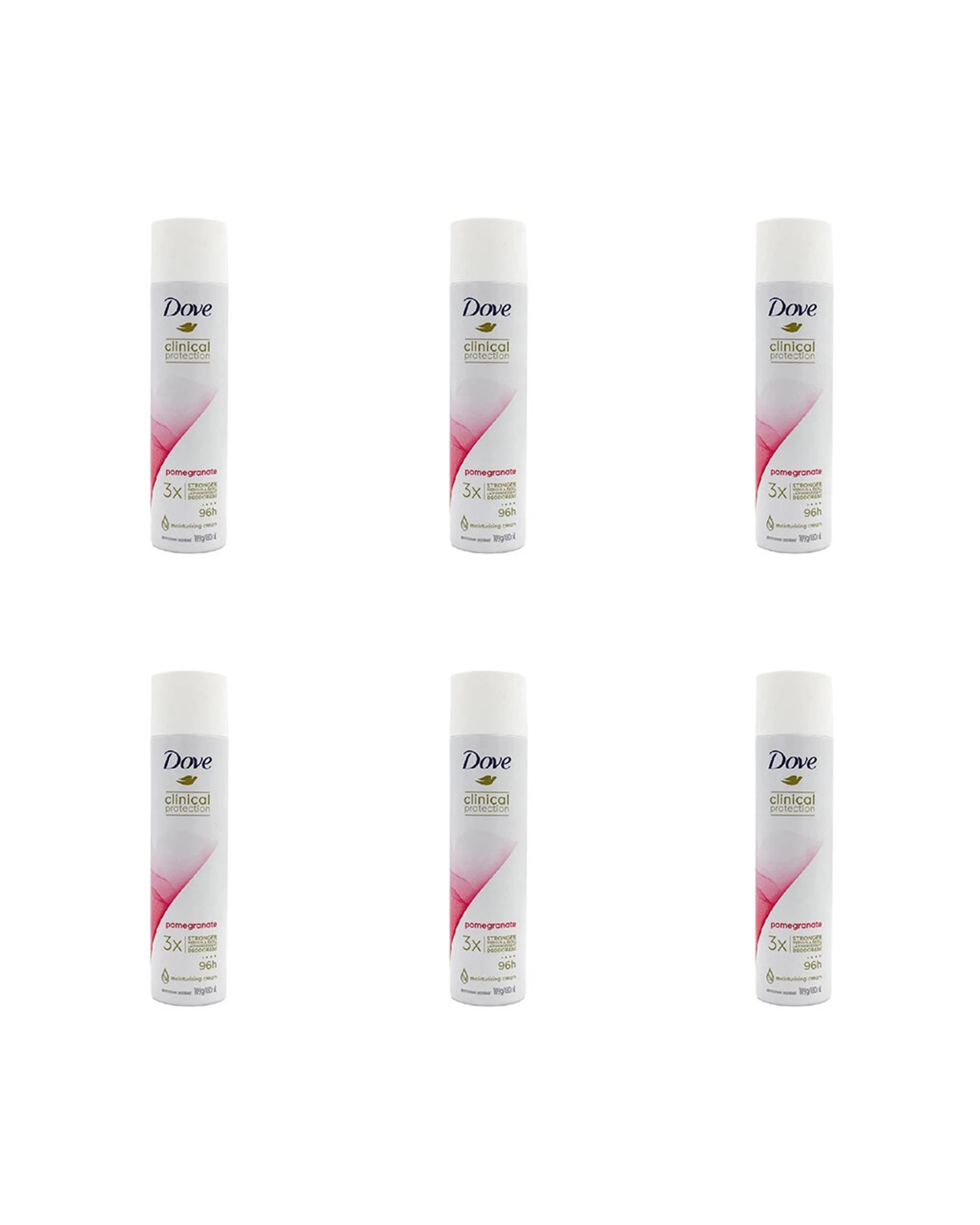 1 Dove 6pk Clinical Protection Deodorant Spray Pomegranate Antiperspirant 109ml - White, 1 of 4