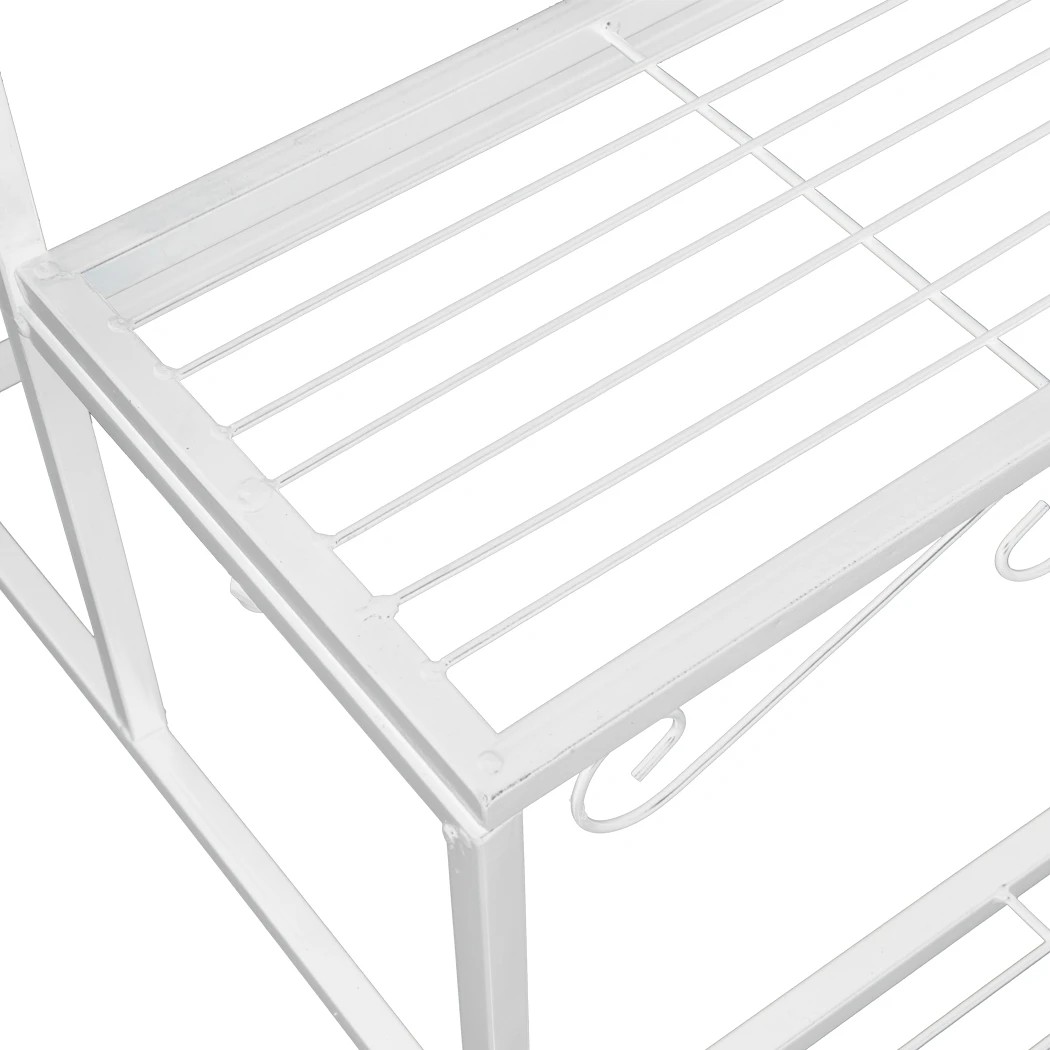 4 Levede 3 Tier Rectangle Shape Metal Plant Stand - White, 4 of 9