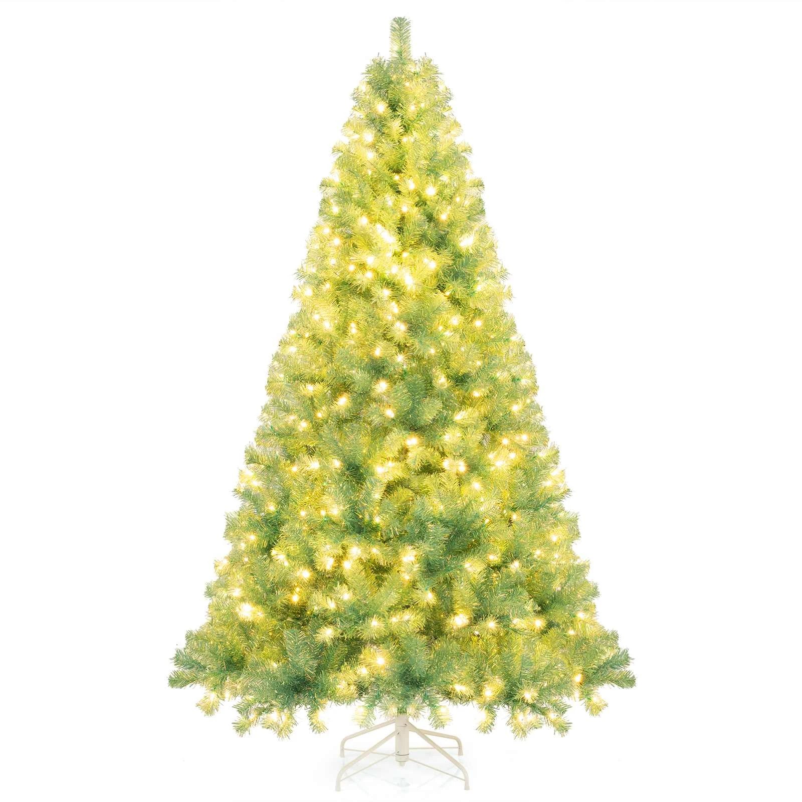 1 Costway 2.25M Pre-Lit Xmas Christmas Tree w/550 Warm White LED Light, 1 of 1