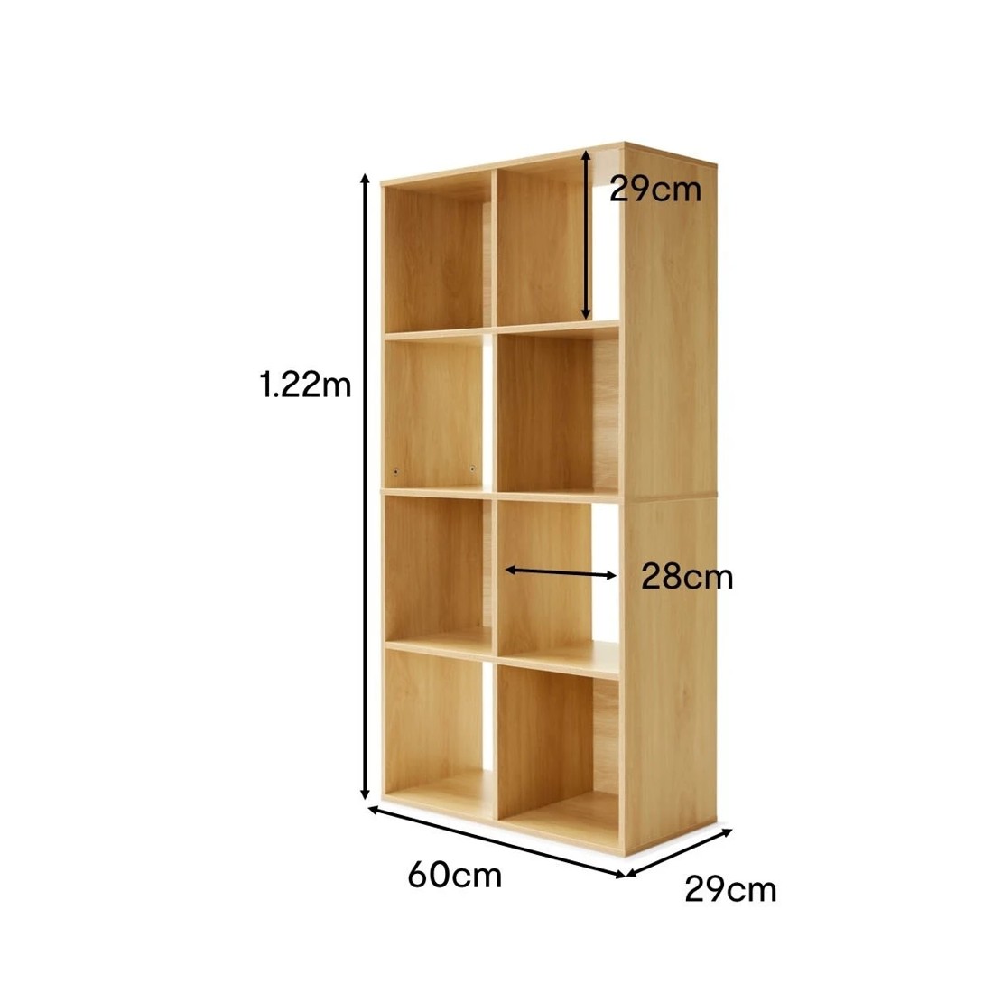 2 8 Cube Display Storage Unit - Oak, 2 of 4