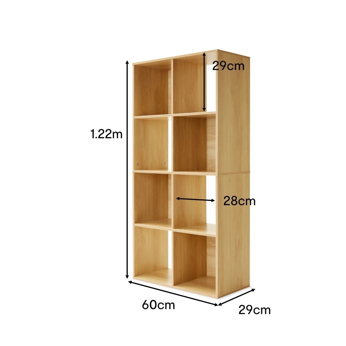 2 8 Cube Display Storage Unit - Oak, 2 of 4