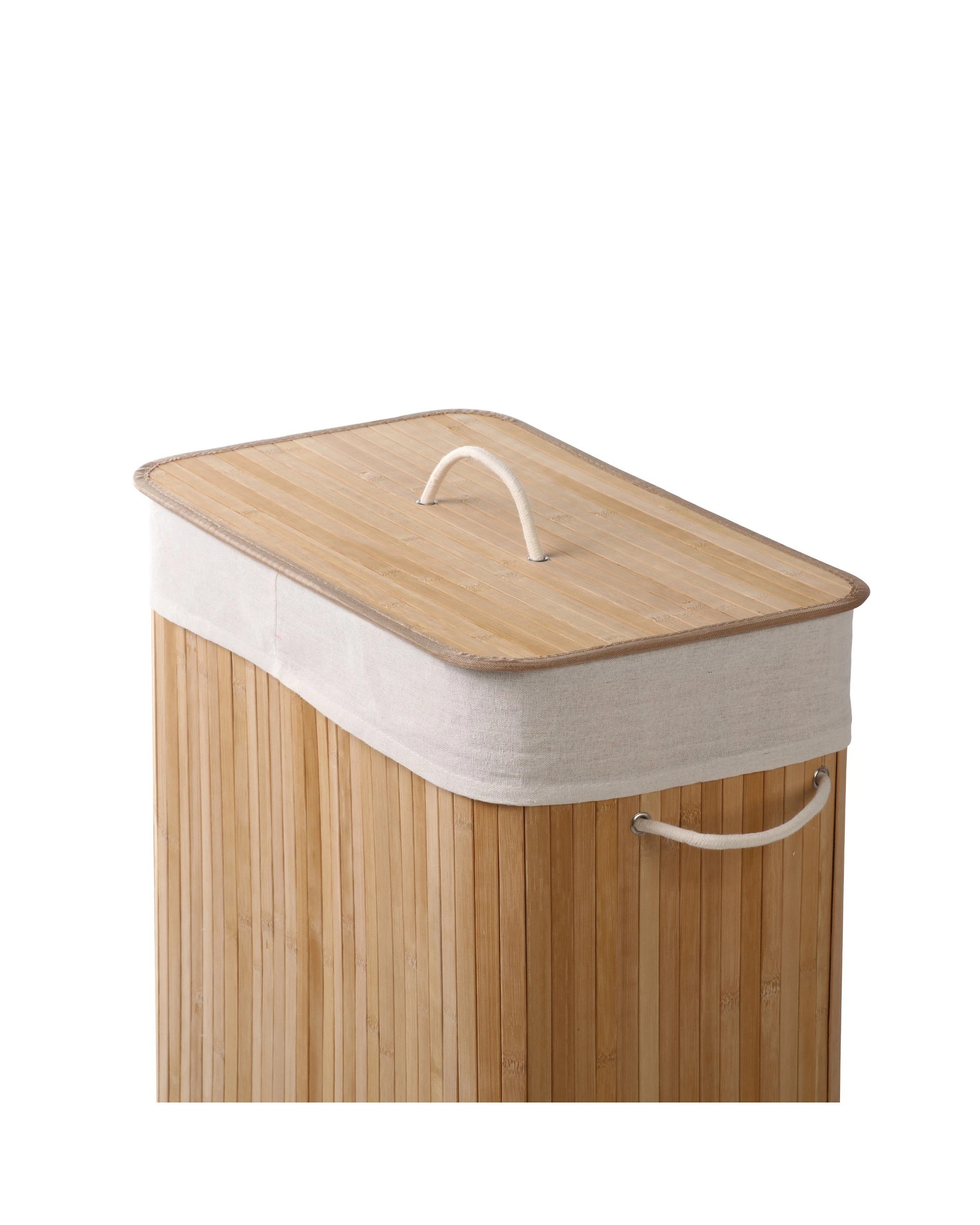 3 Sherwood Home Extra Large Rectangular Foldable Bamboo Laundry Hamper - 2 Sided - Natural, 3 of 10