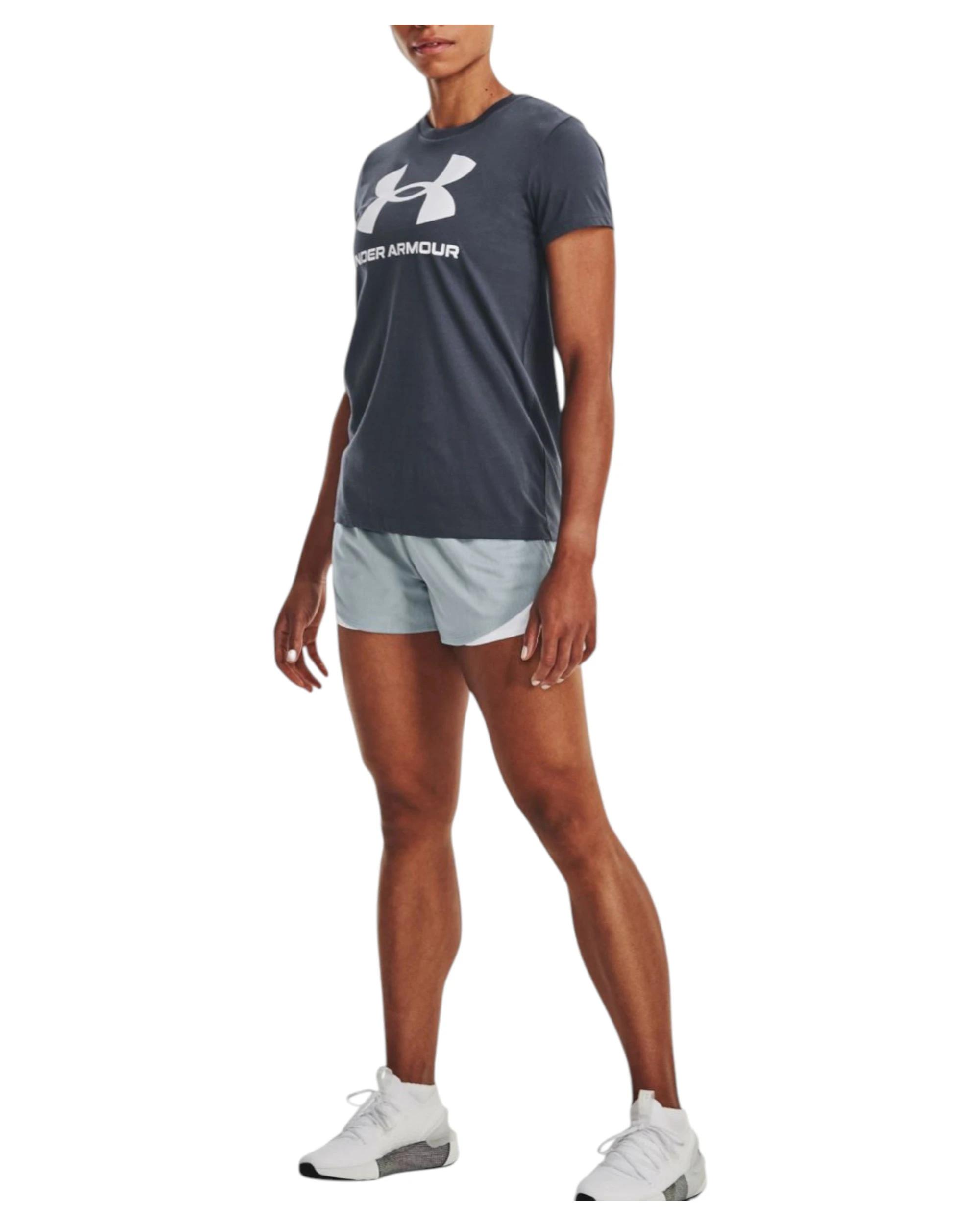 2 Under Armour 2 Pack Womens Sport Style Logo Short Sleeve Shirt CHARCOAL, 2 of 6