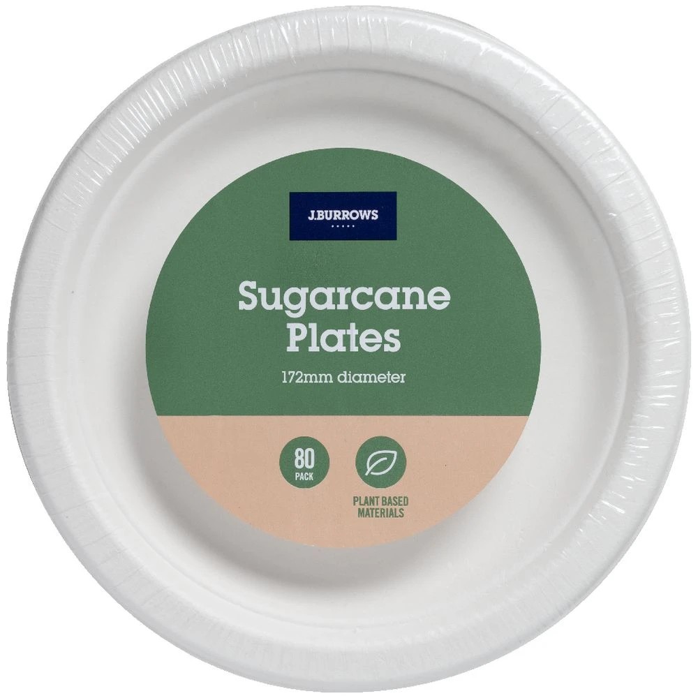 3 J.Burrows Sugarcane Plates 172mm 80 Pack, 3 of 6
