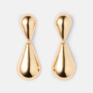 Hourglass Drop Earrings - Gold Tone