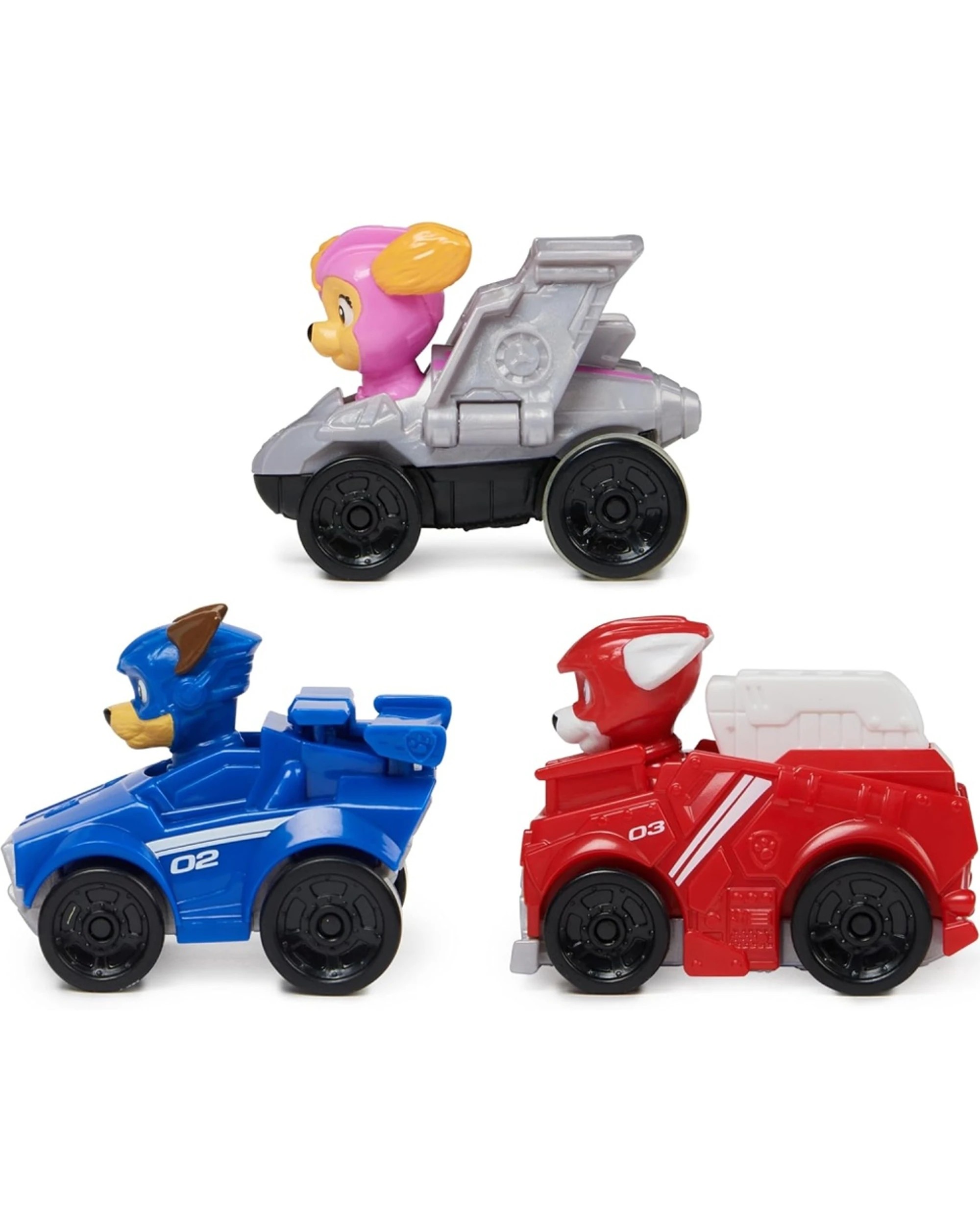4 Paw Patrol Pup Squad Racers Vehicle Gift Set With Chase,Marshall,Skye - Multi, 4 of 5