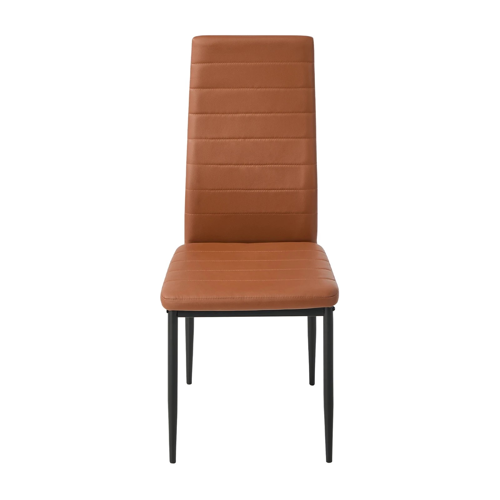 8 Oikiture 6PCS Dining Chairs High-Back Kitchen Chair Padded Faux Leather- Brown, 8 of 10
