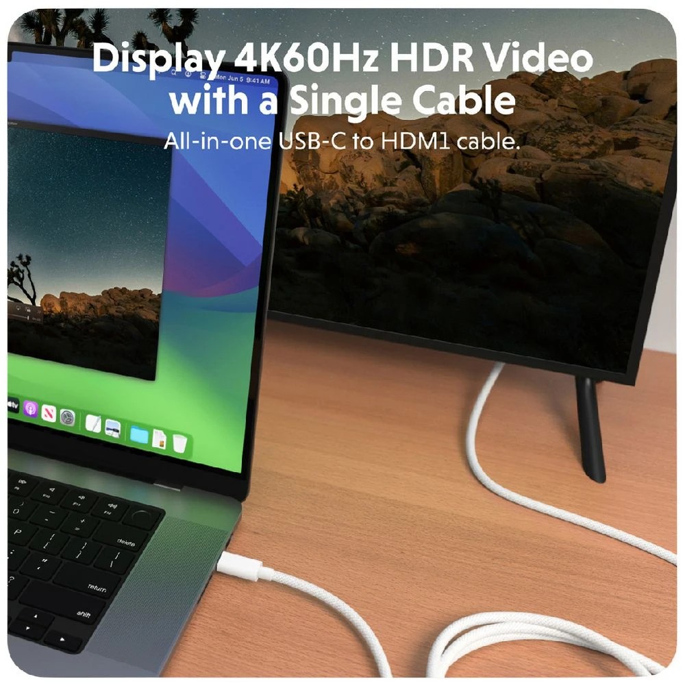 3 HyperDrive USB-C to HDMI 4K60Hz Cable 2.5m White, 3 of 8