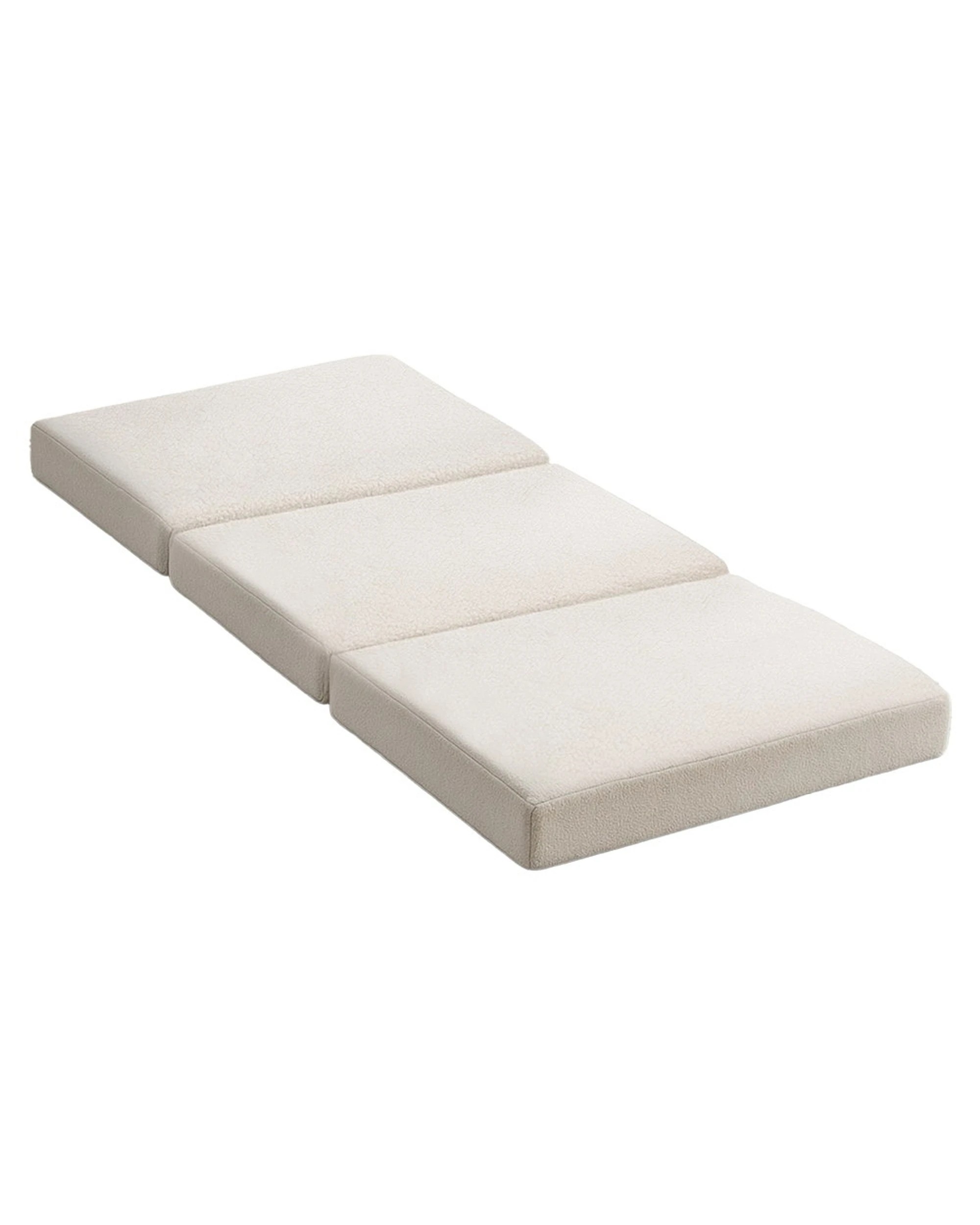 1 Giselle Bedding Foldable Mattress Fleece Portable 3-fold Folding Foam Mattresses - Single Bed - White, 1 of 7