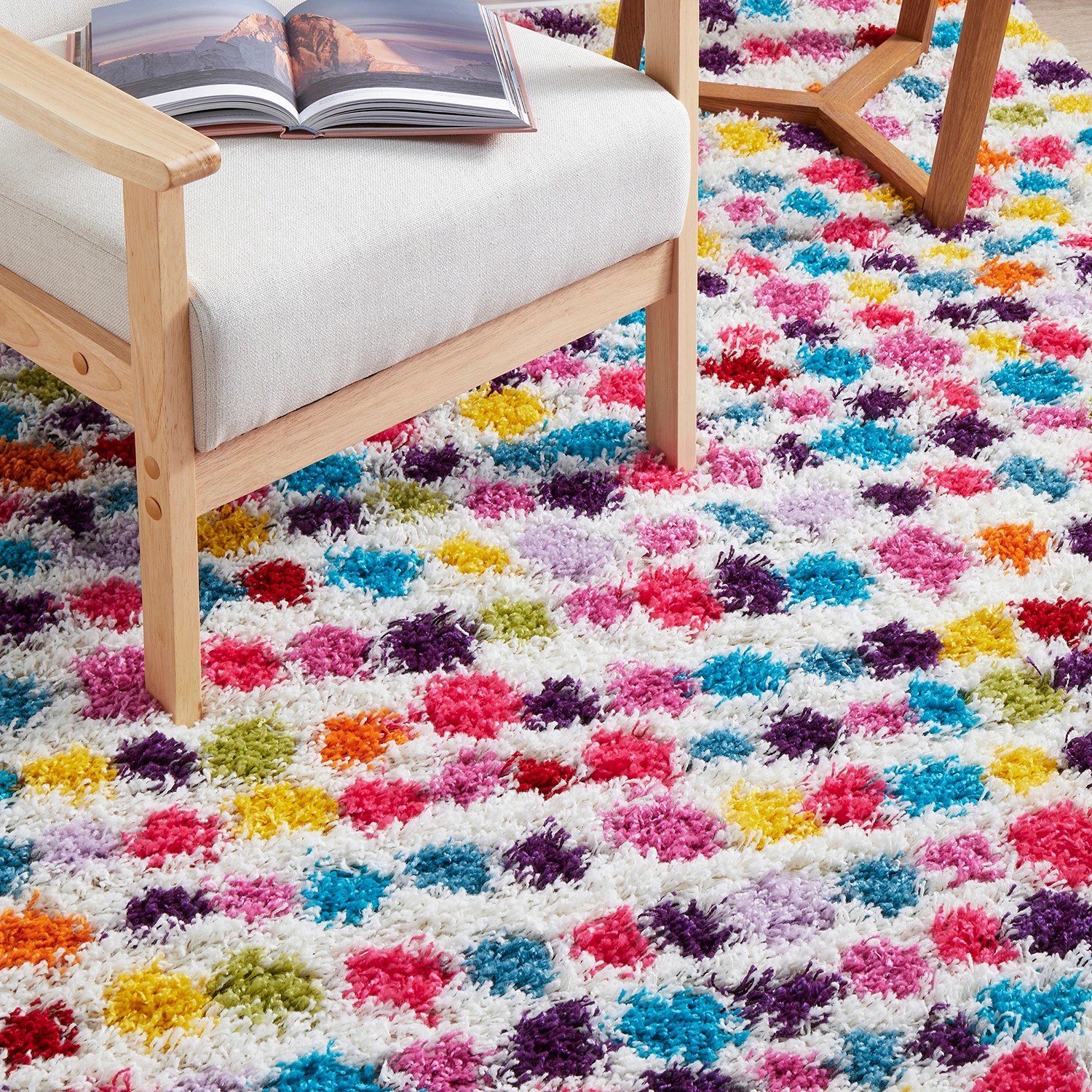 4 Common Ground Rugs Fantasy Dot 150x80cm - Small Pet Friendly Floor Rug - Multi, 4 of 8
