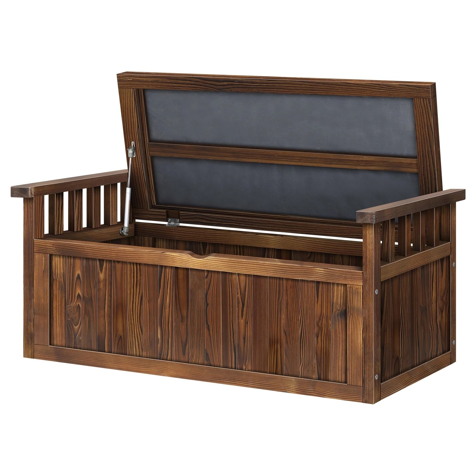 2 Alfordson Outdoor Storage Box Wooden Garden Bench Chest Tool Sheds XL - Charcoal, 2 of 9