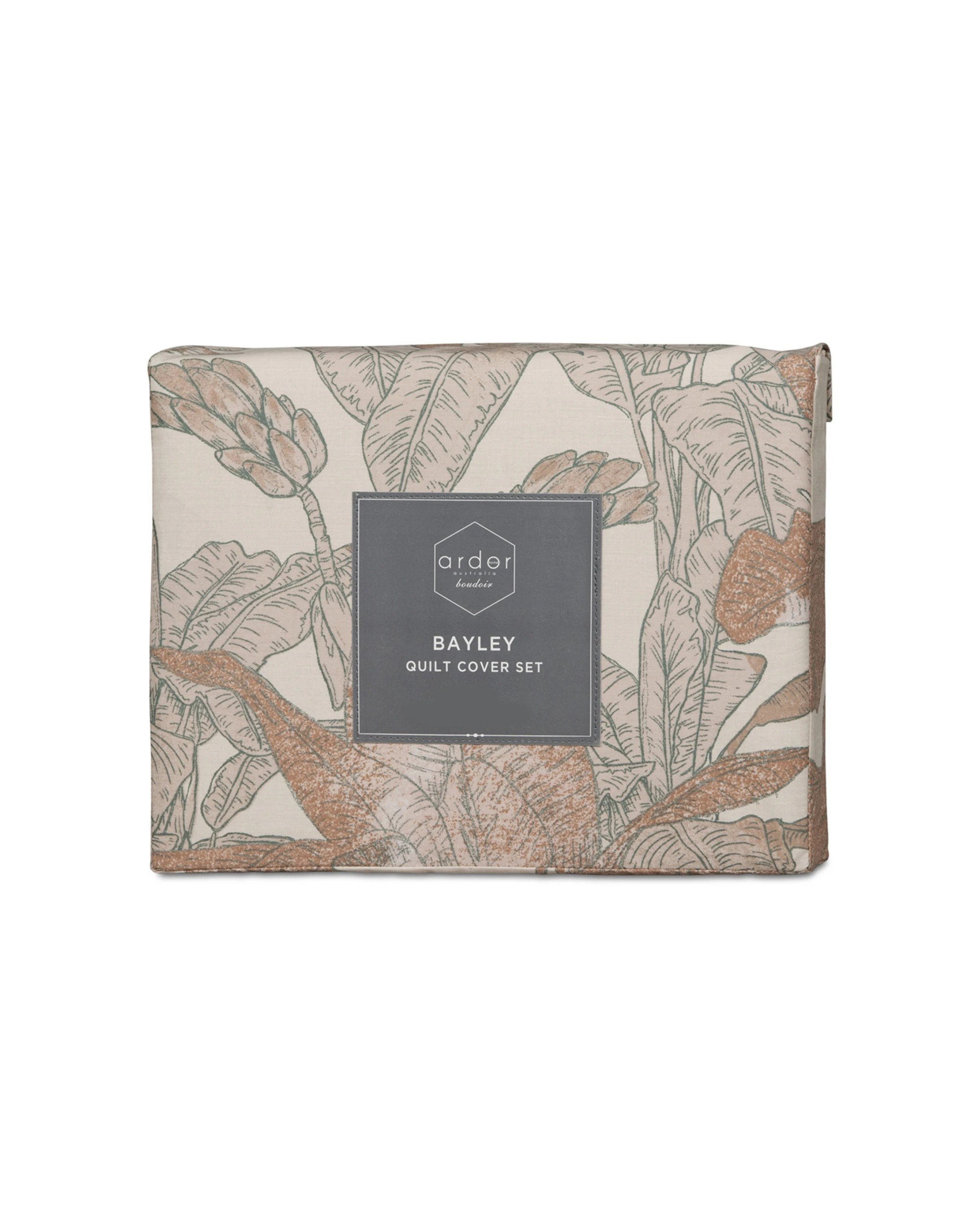 4 ARDOR Bayley Quilt Cover Set Polyester Cotton Tropical Foliage Queen Bedding
 - Queen Bed, 4 of 4