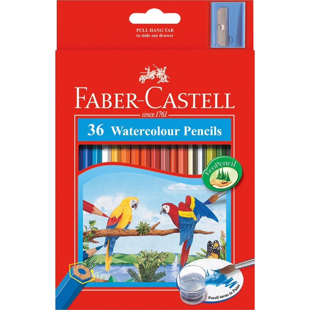 1 Faber-Castell Watercolour Hexagonal Pencils 36 Pack, 1 of 3