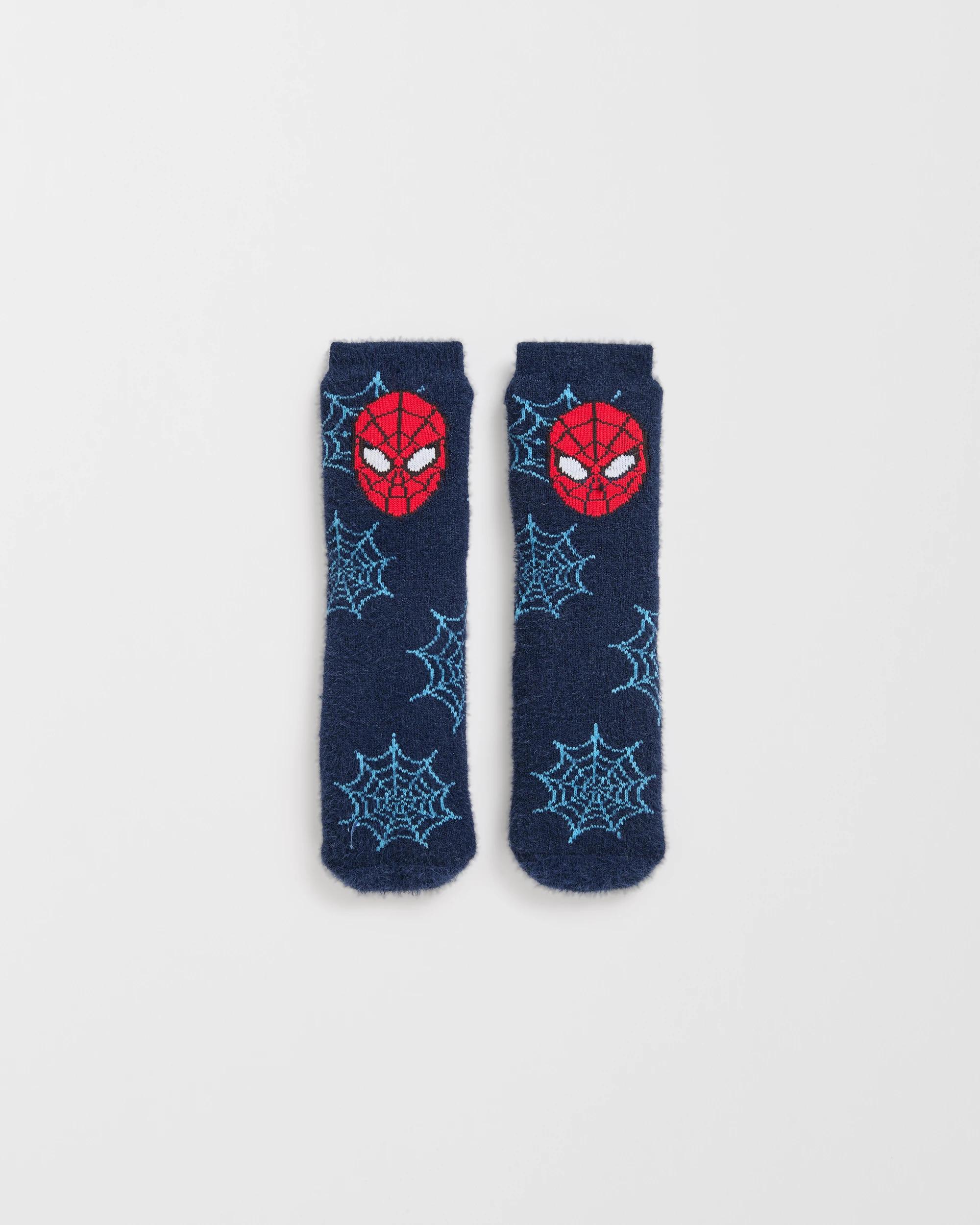1 Disney Marvel Spider-Man Sherpa Lined Home Socks SPIDER-MAN, 1 of 4