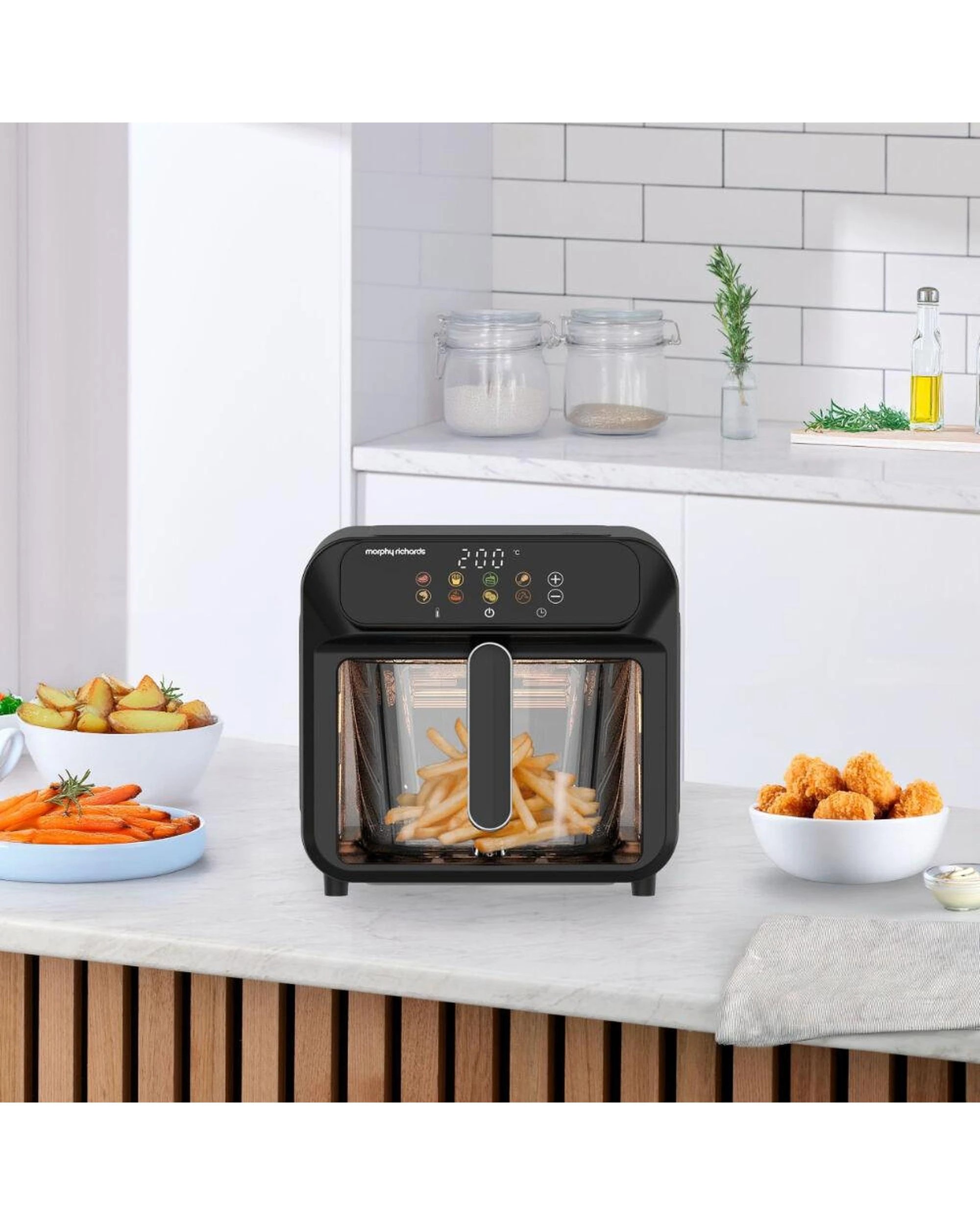 4 Morphy Richards 5.5L Glass Bowl Air Fryer  Black, 4 of 4