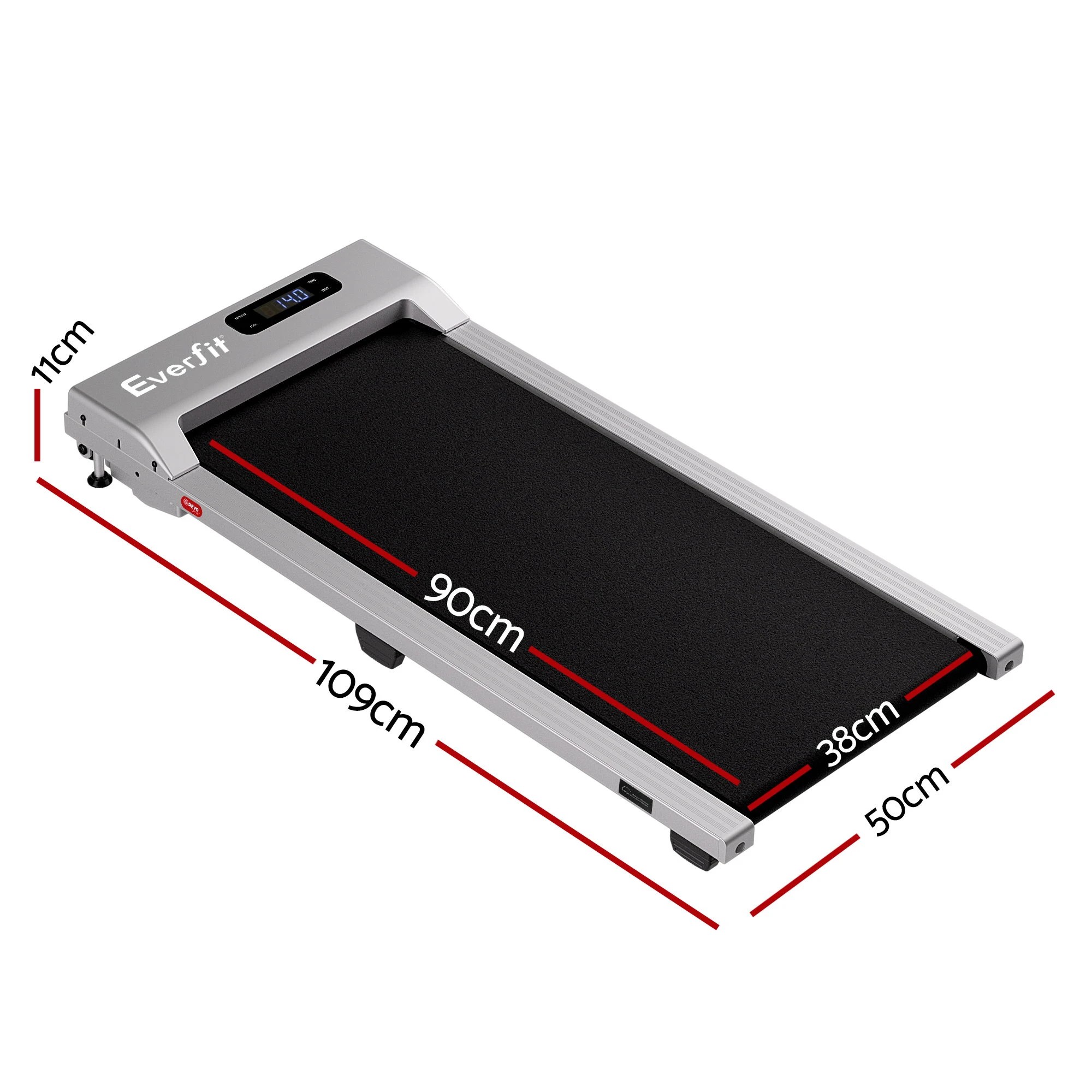 2 Everfit 3 in 1 Walking Pad Treadmill 12% Incline Under Desk Treadmills With 38cm Wide Belt - Silver, 2 of 9