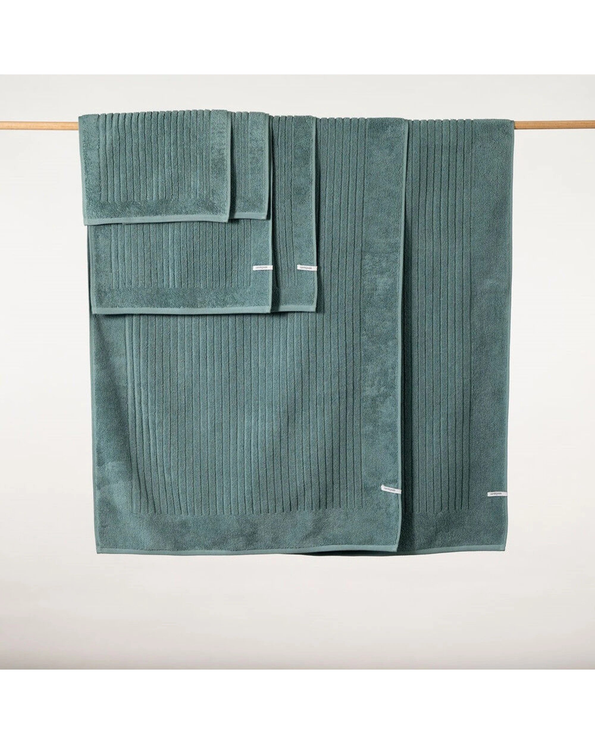 3 Canningvale Caressa 6pc Bath Hand Face Washers Towel Set Mineral - Green, 3 of 5