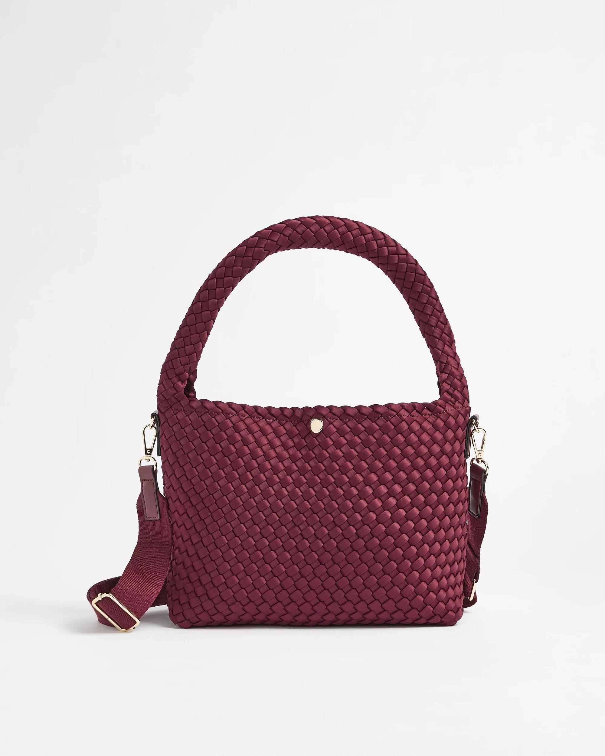 1 Target Weave Detail Shoulder Bag BURGUNDY, 1 of 2