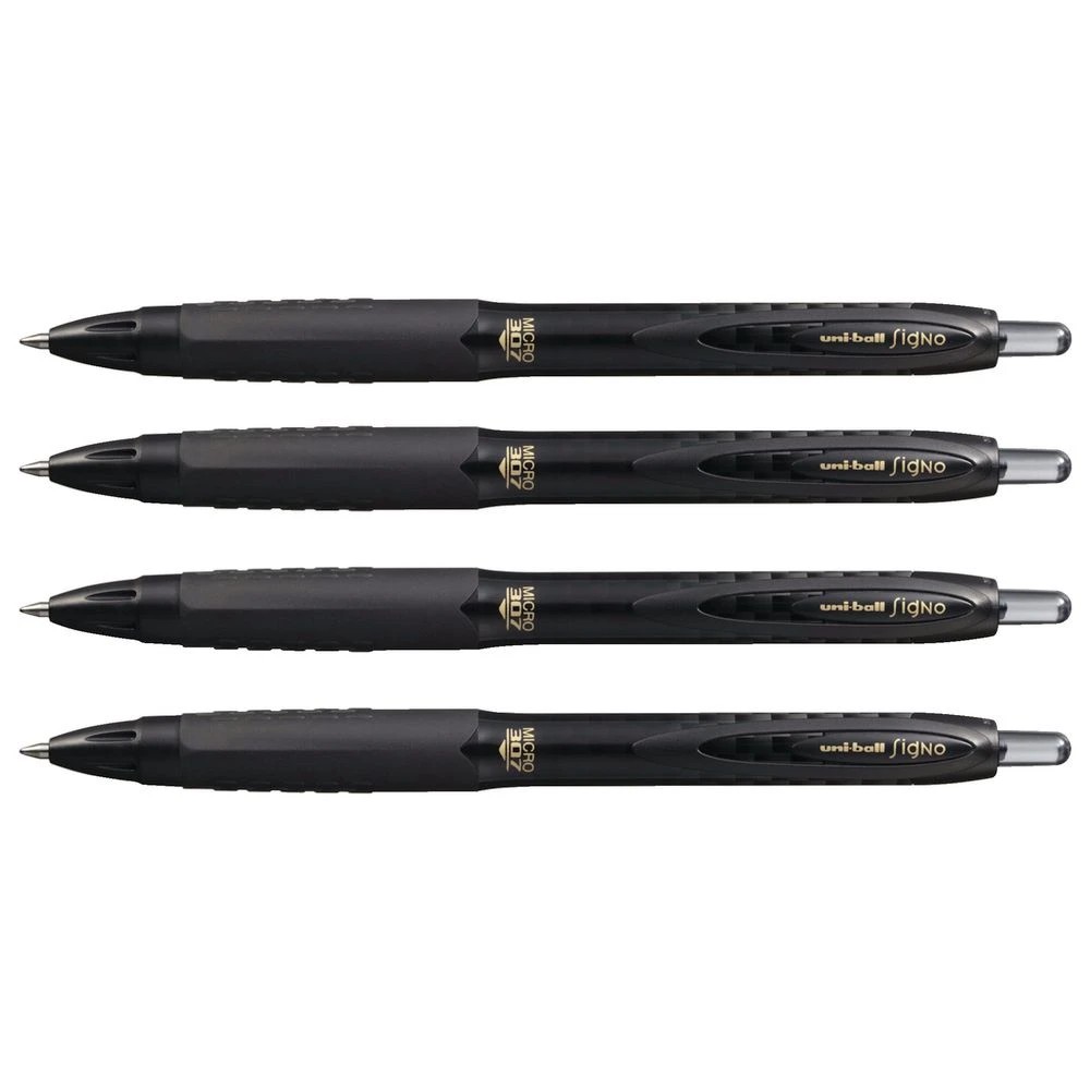 2 Uni-Ball Signo 307 Micro Retractable Gel Pen Black 4 Pack, 2 of 2
