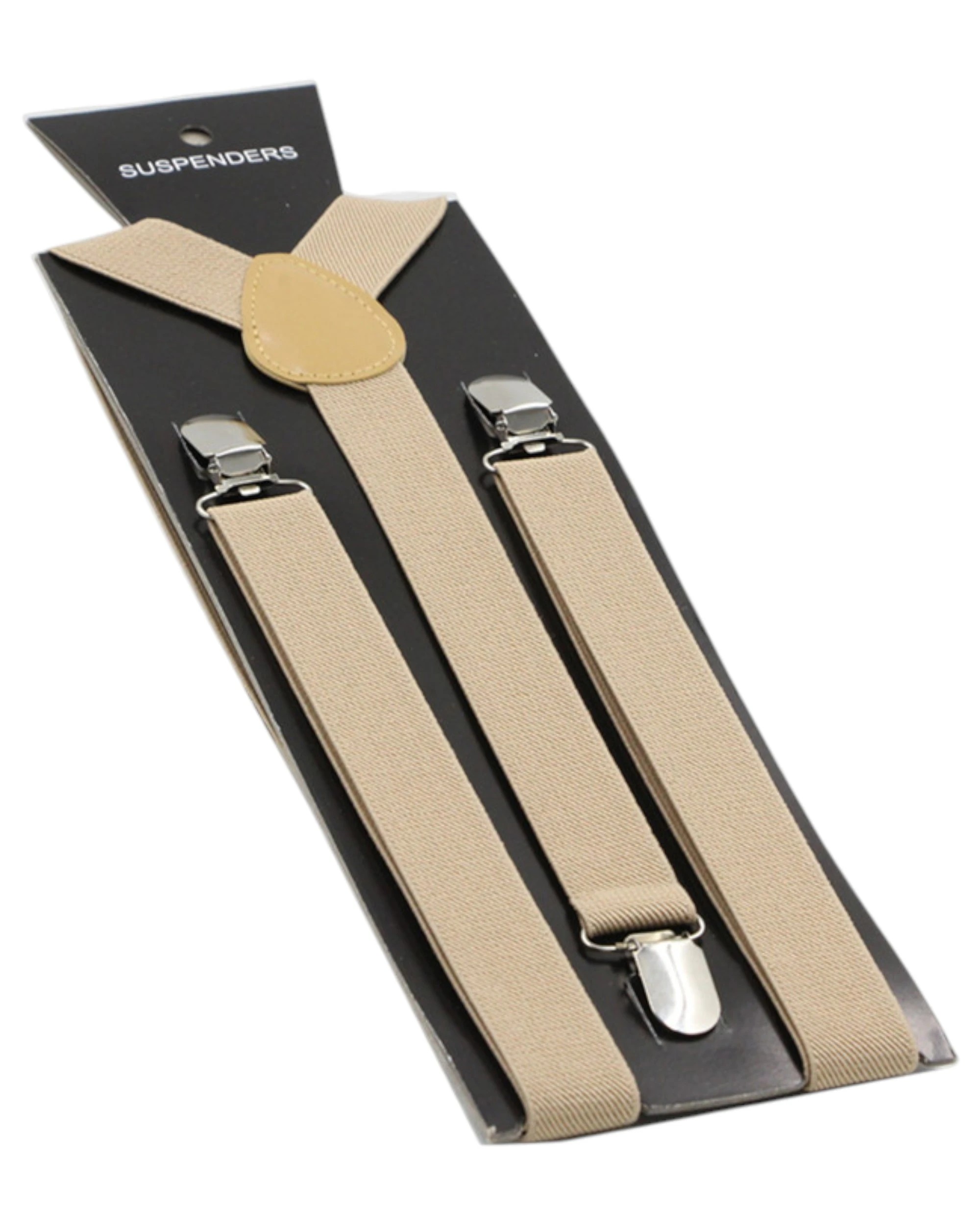 1 Zasel Mens Adjustable 85cm Latte Suspenders, 1 of 1
