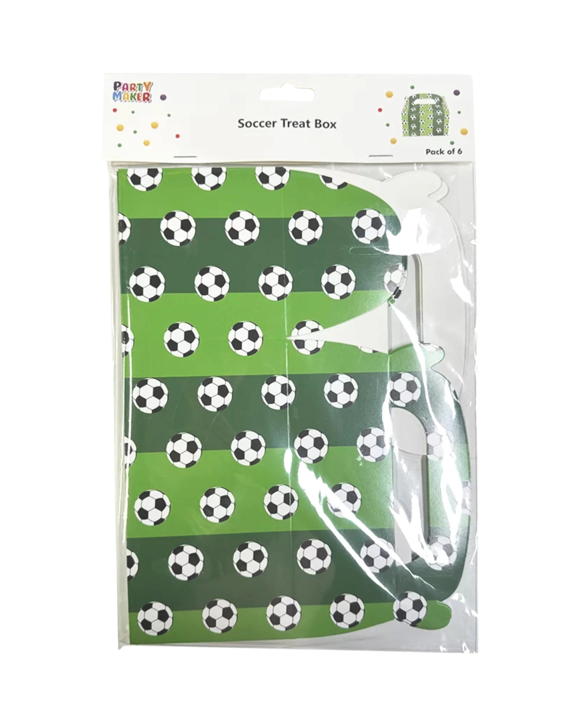 3 Party Maker Soccer Lolly/Treat Boxes Pack of 6 - Green, 3 of 3