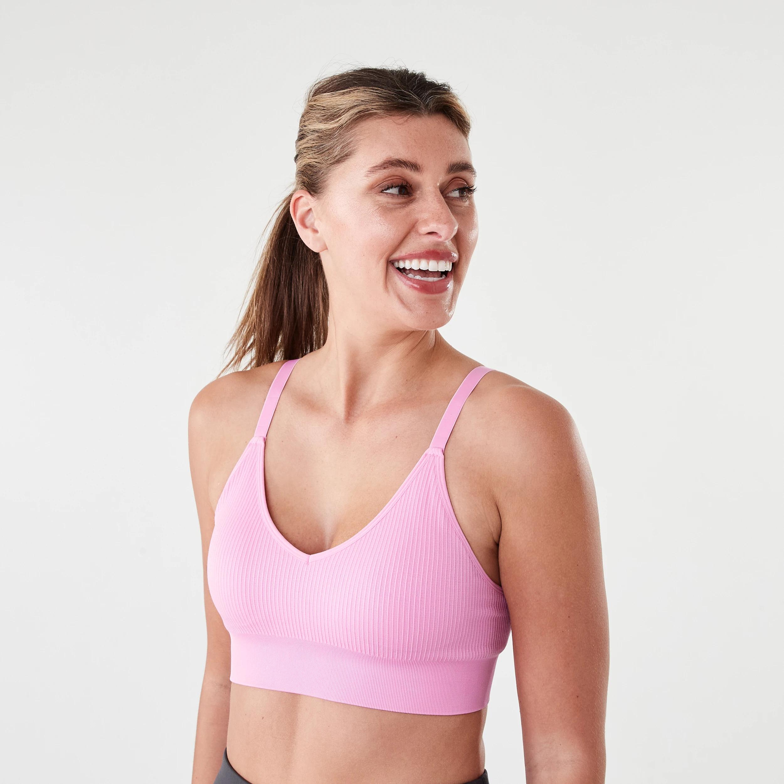 2 Sports Medium Support Seamfree Crop Top Beg Pink, 2 of 6