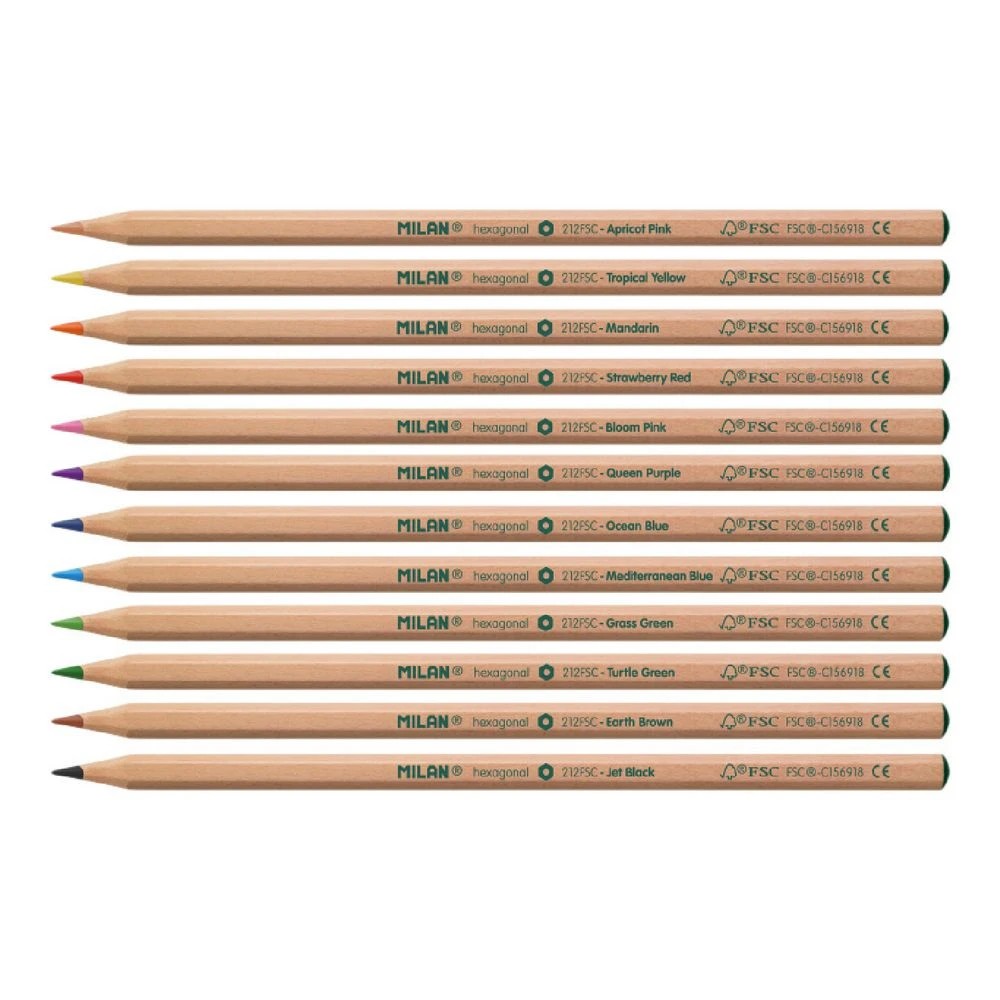 4 Milan FSC Hexagonal Coloured Pencils 12 Pack, 4 of 8